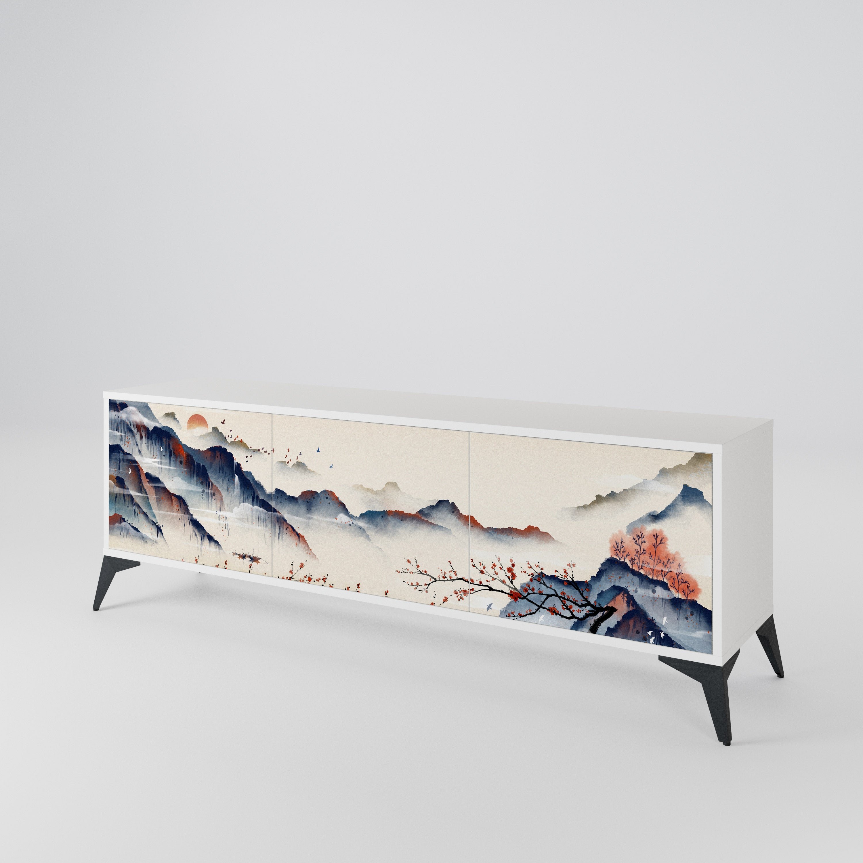 JAPANESE LANDSCAPE Mueble de TV de 3 Puertas
