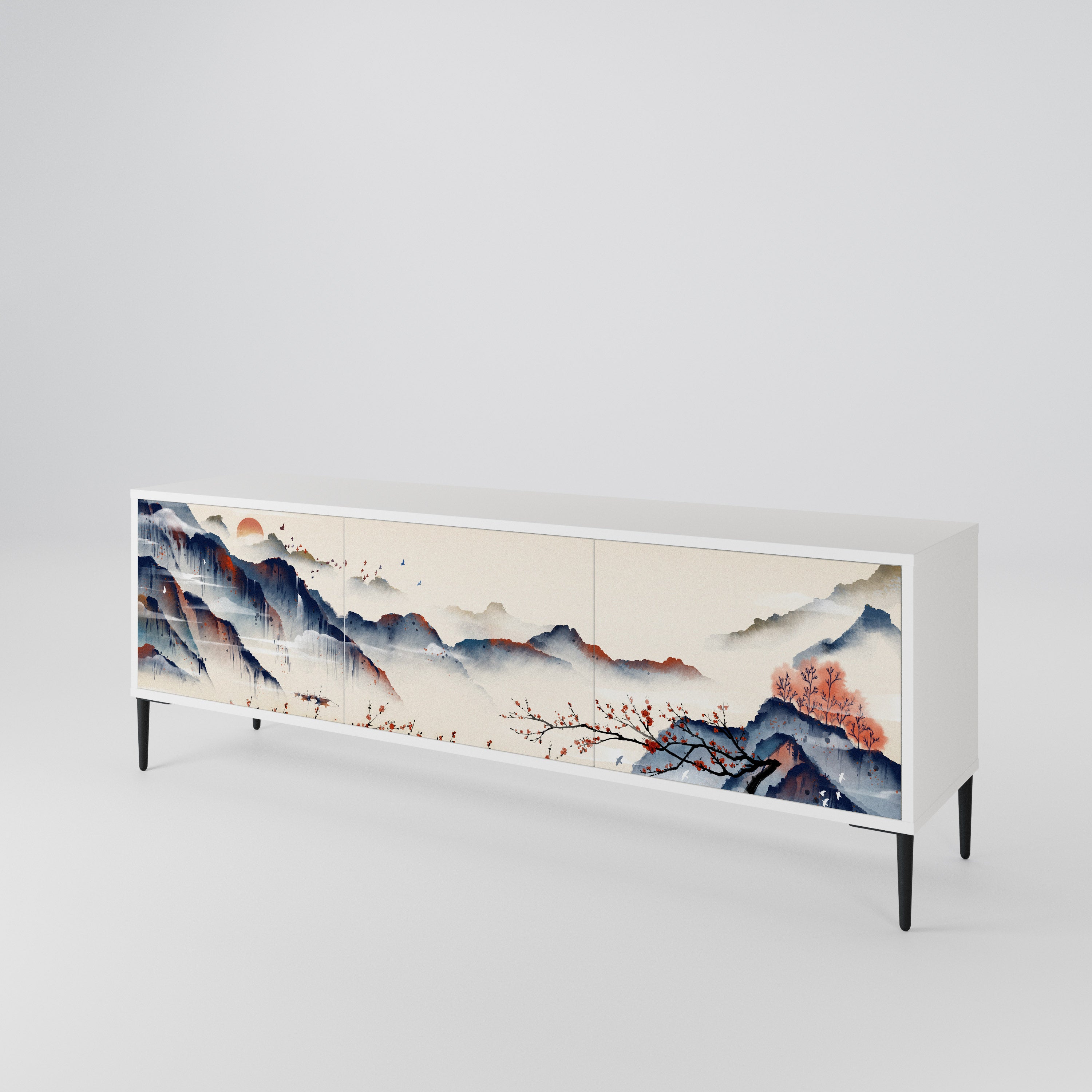 JAPANESE LANDSCAPE Mueble de TV de 3 Puertas