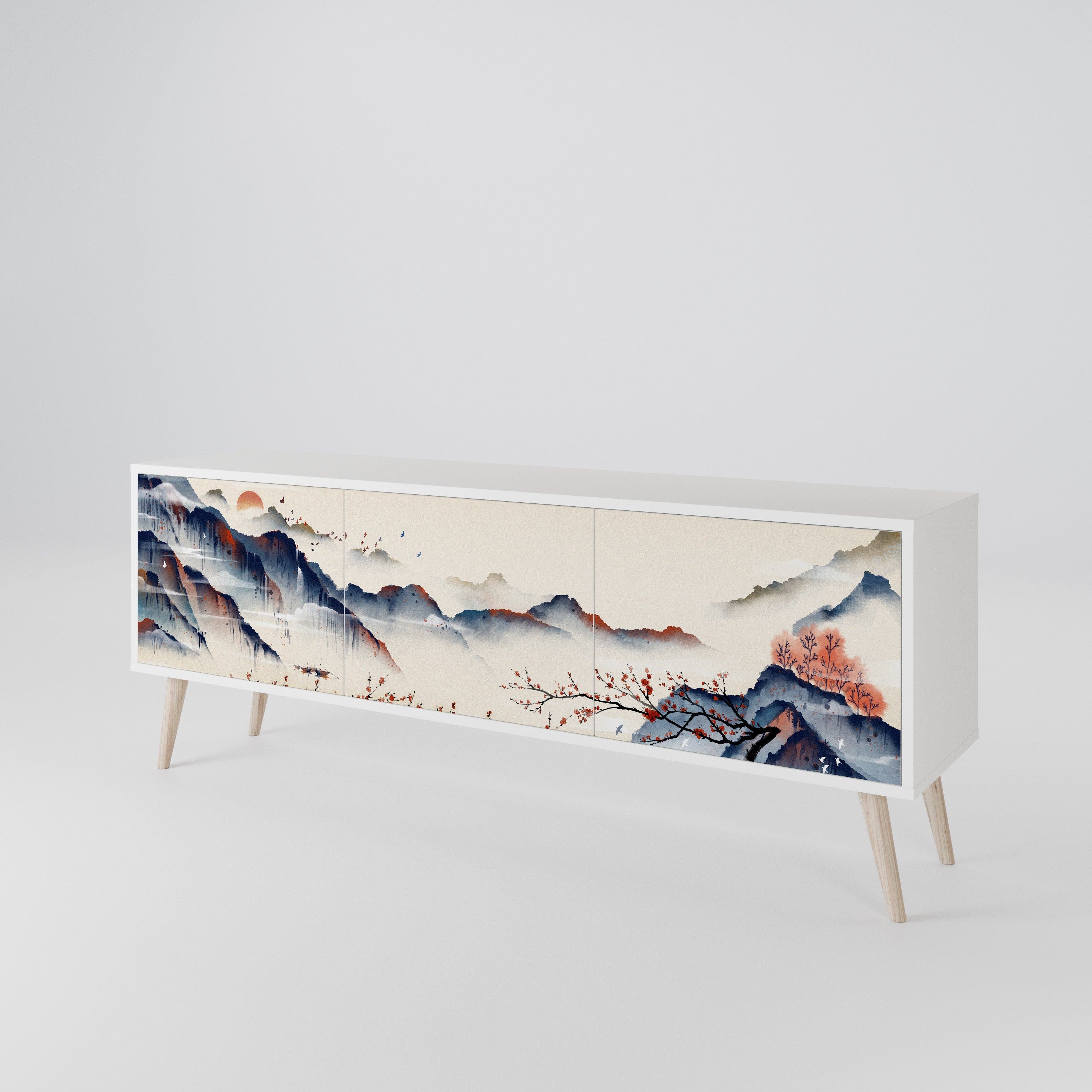 JAPANESE LANDSCAPE Mueble de TV de 3 Puertas