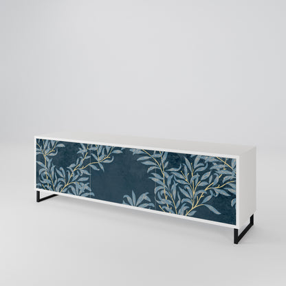 BLUE LEAVES Mueble de TV de 3 Puertas