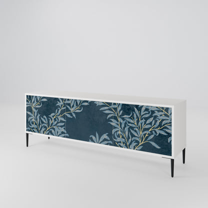 BLUE LEAVES Mueble de TV de 3 Puertas