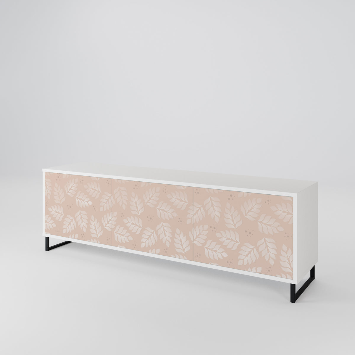 LEAVES ON BEIGE Mueble de TV de 3 Puertas