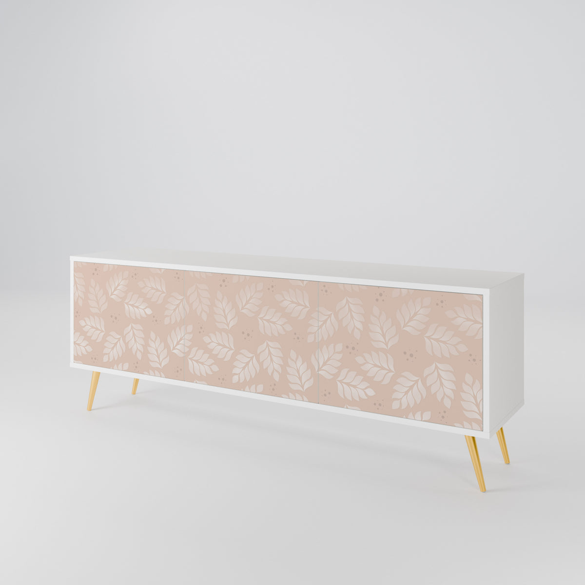 LEAVES ON BEIGE Mueble de TV de 3 Puertas