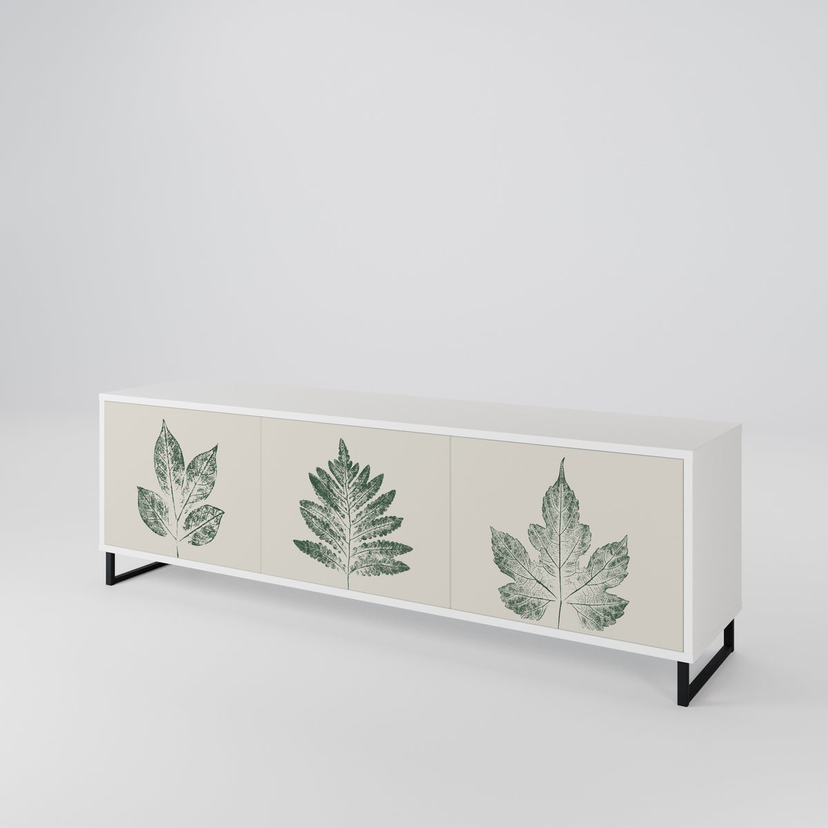 GREEN LEAFY STAMPS Mueble de TV de 3 Puertas
