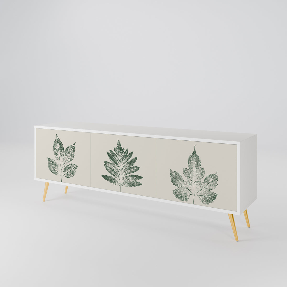GREEN LEAFY STAMPS Mueble de TV de 3 Puertas