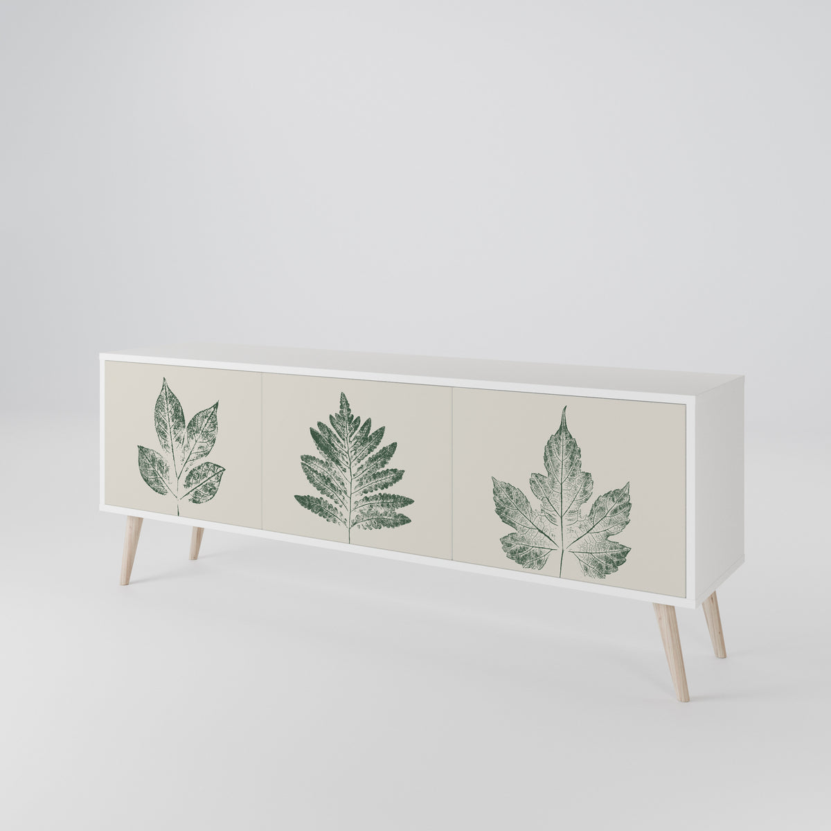 GREEN LEAFY STAMPS Mueble de TV de 3 Puertas