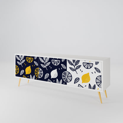 CITRUS BLACK AND WHITE Mueble de TV de 3 Puertas