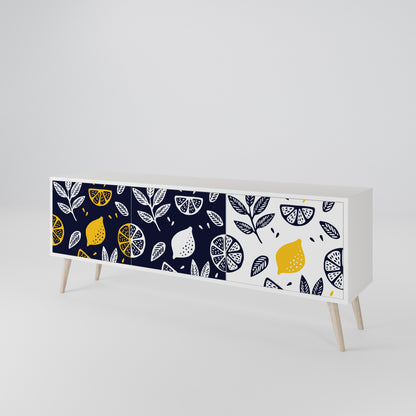 CITRUS BLACK AND WHITE Mueble de TV de 3 Puertas