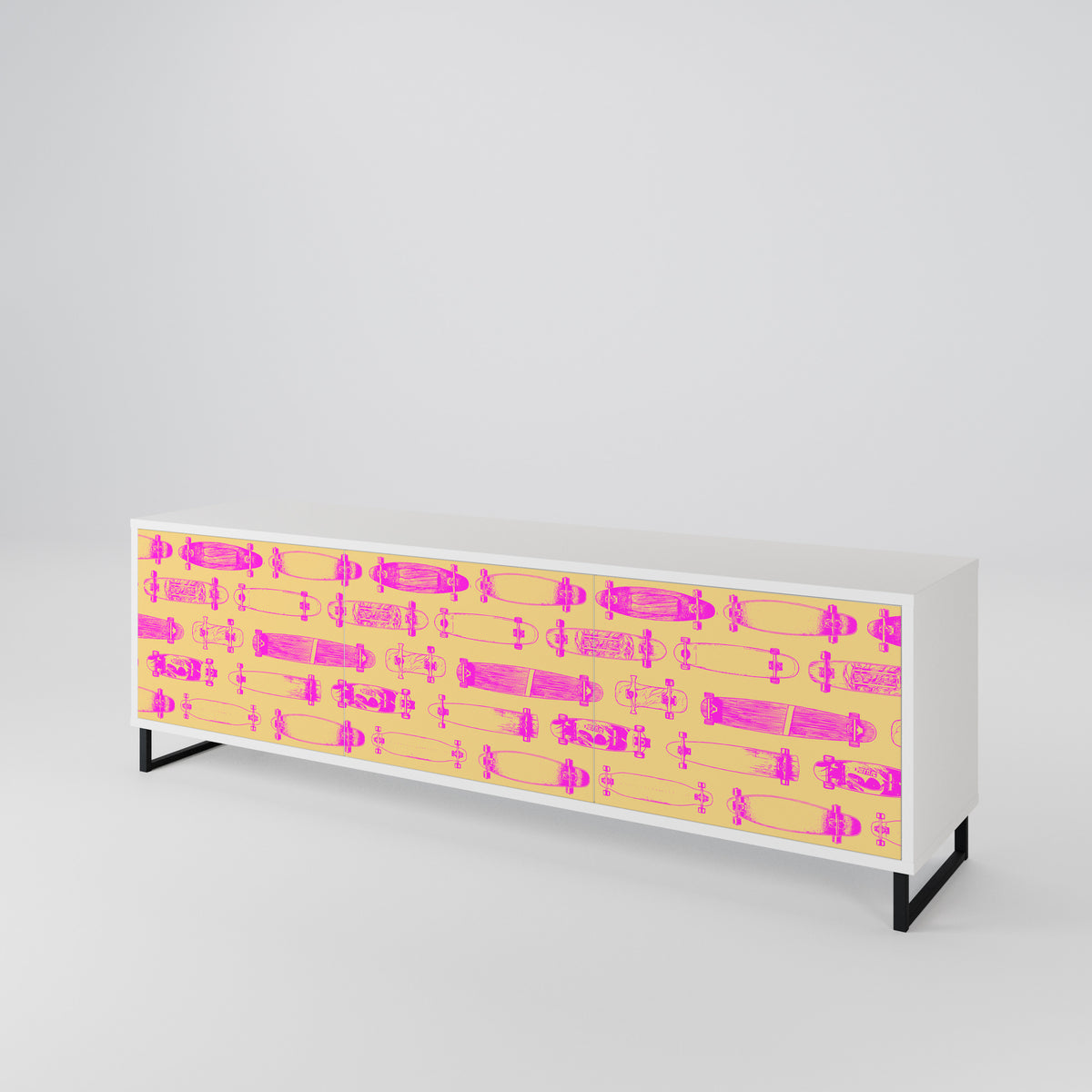 SKATEBOARD ARTISTRY Mueble de TV de 3 Puertas