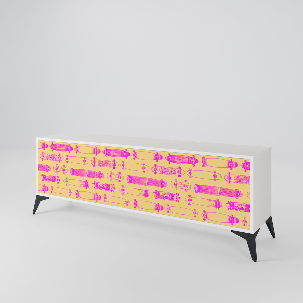 SKATEBOARD ARTISTRY Mueble de TV de 3 Puertas