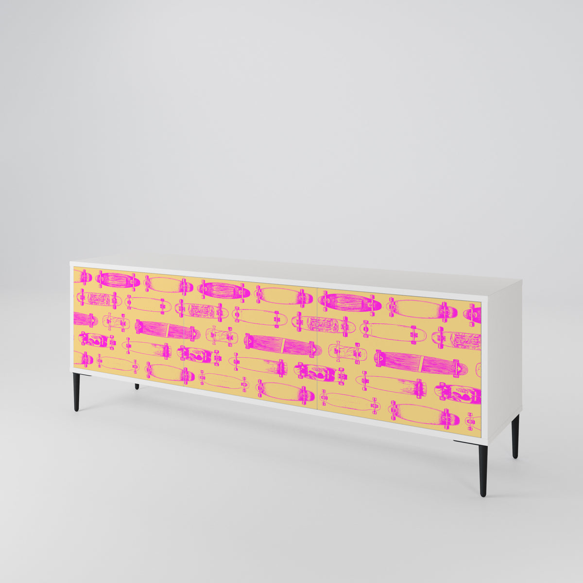 SKATEBOARD ARTISTRY Mueble de TV de 3 Puertas
