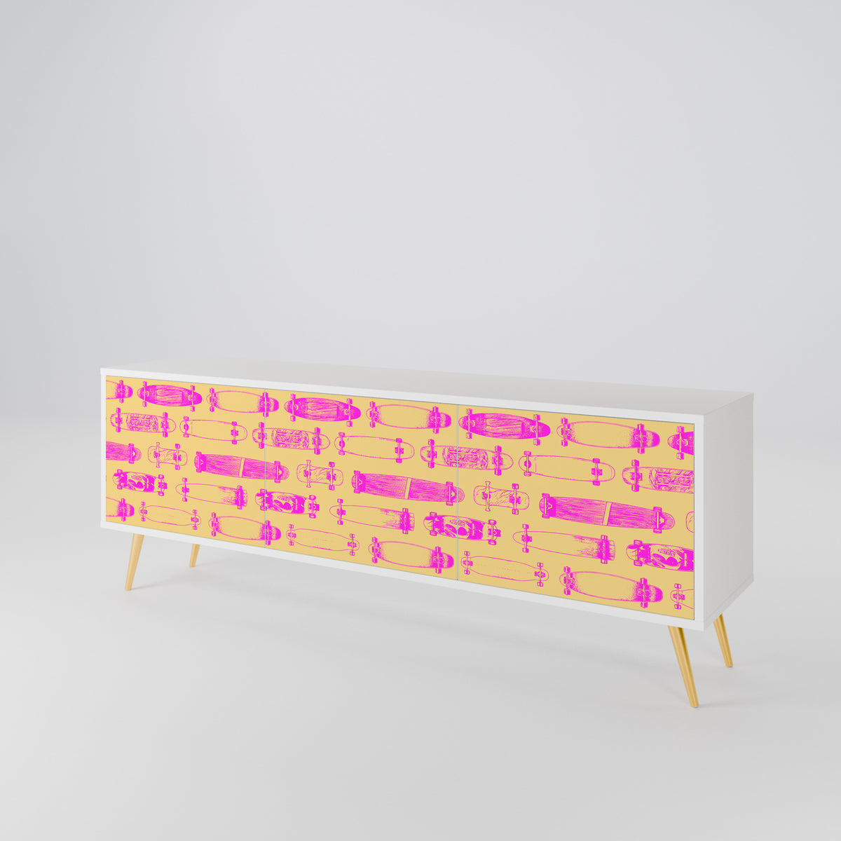 SKATEBOARD ARTISTRY Mueble de TV de 3 Puertas