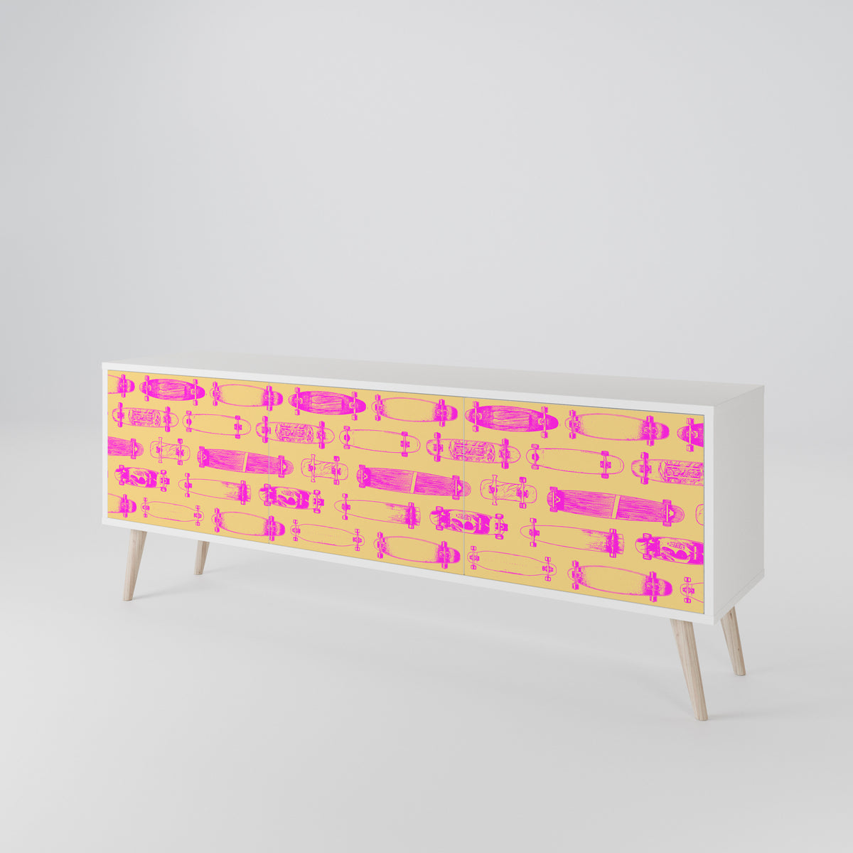 SKATEBOARD ARTISTRY Mueble de TV de 3 Puertas