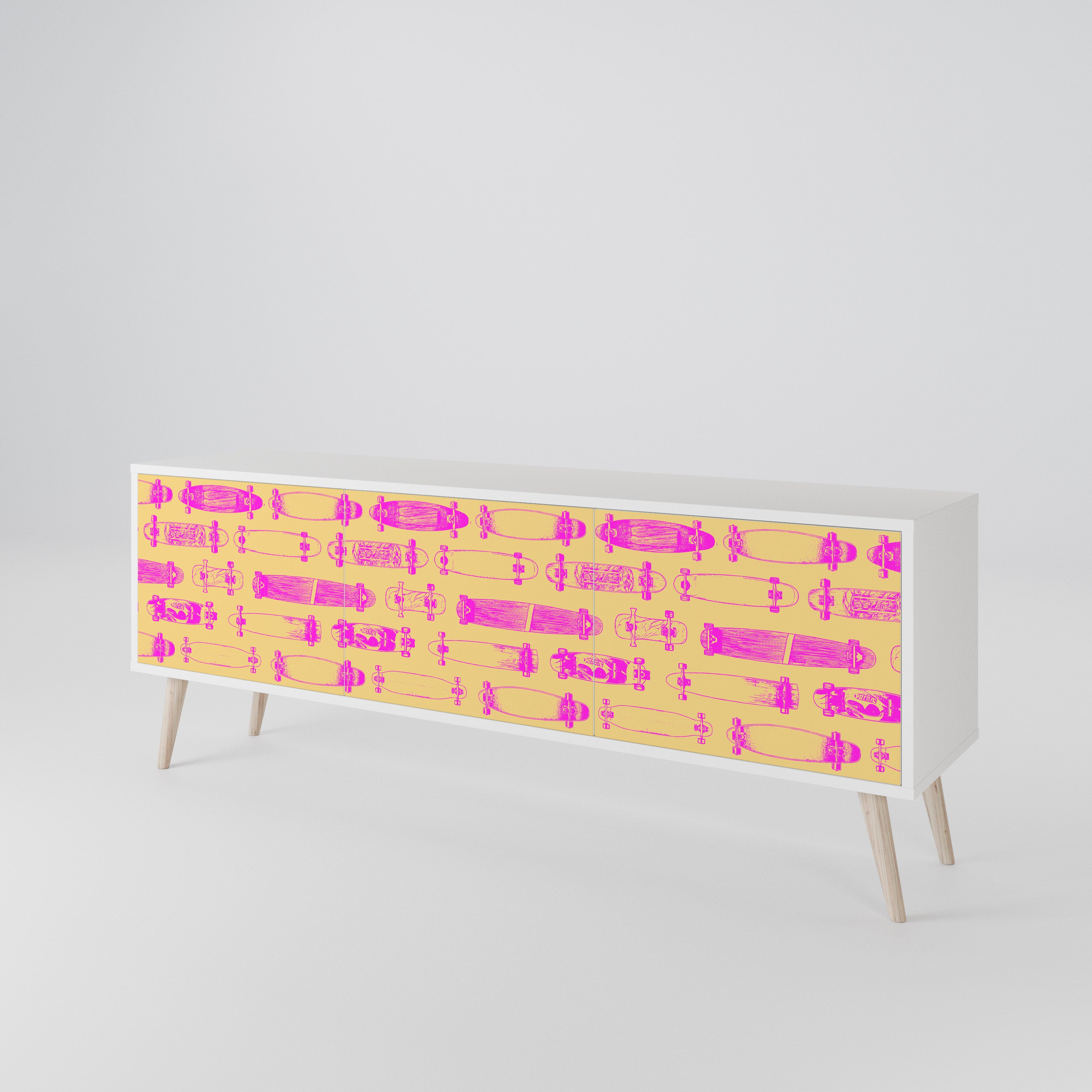 SKATEBOARD ARTISTRY 3-Door TV Cabinet