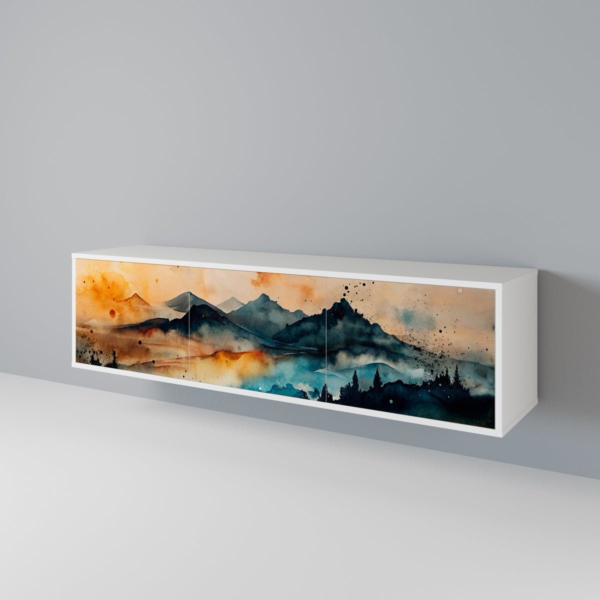 OMINOUS MOUNTAINS Mueble de TV de 3 Puertas