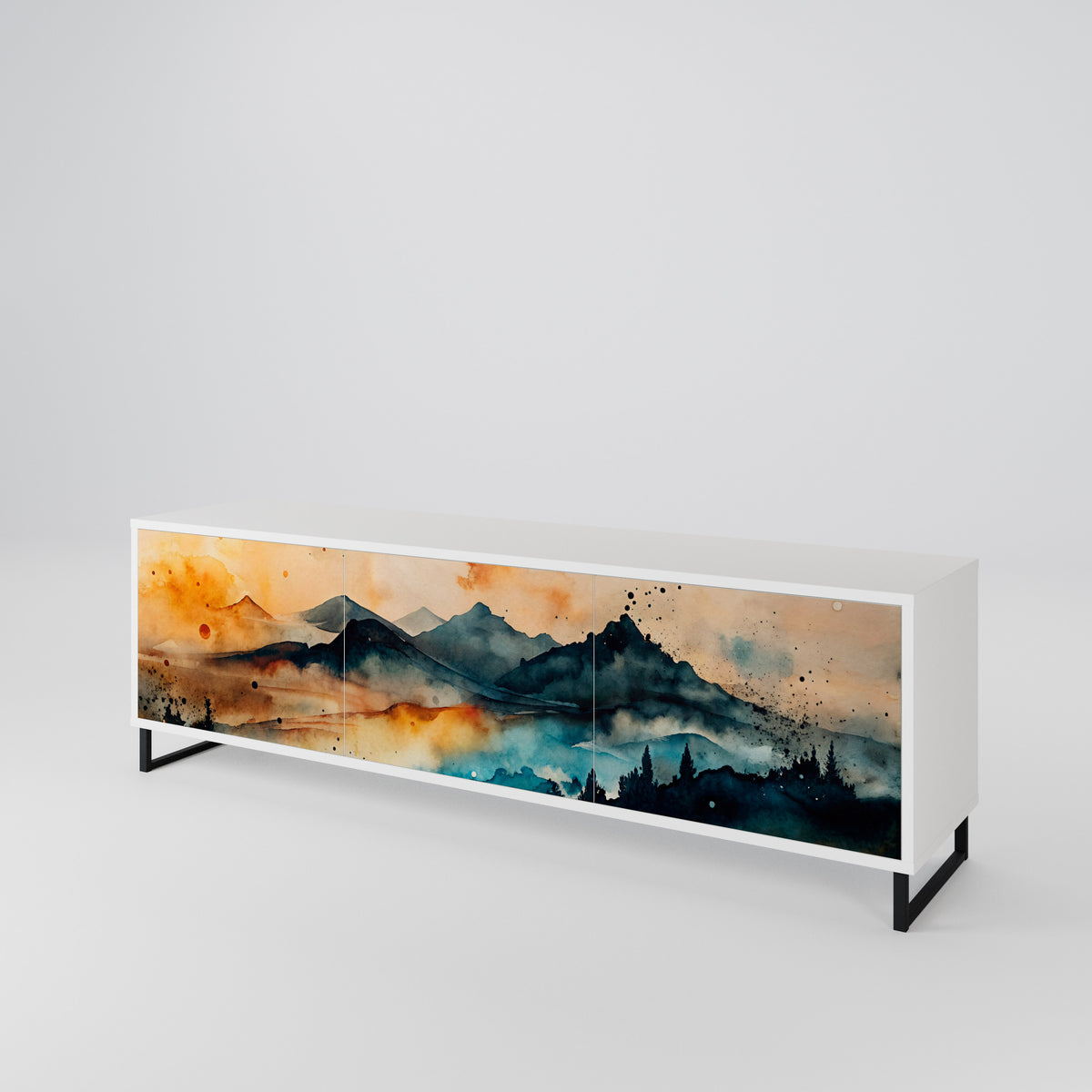 OMINOUS MOUNTAINS Mueble de TV de 3 Puertas