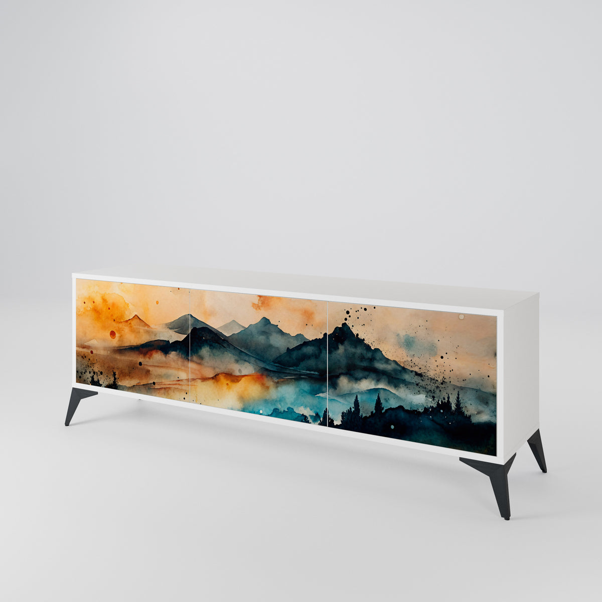 OMINOUS MOUNTAINS Mueble de TV de 3 Puertas