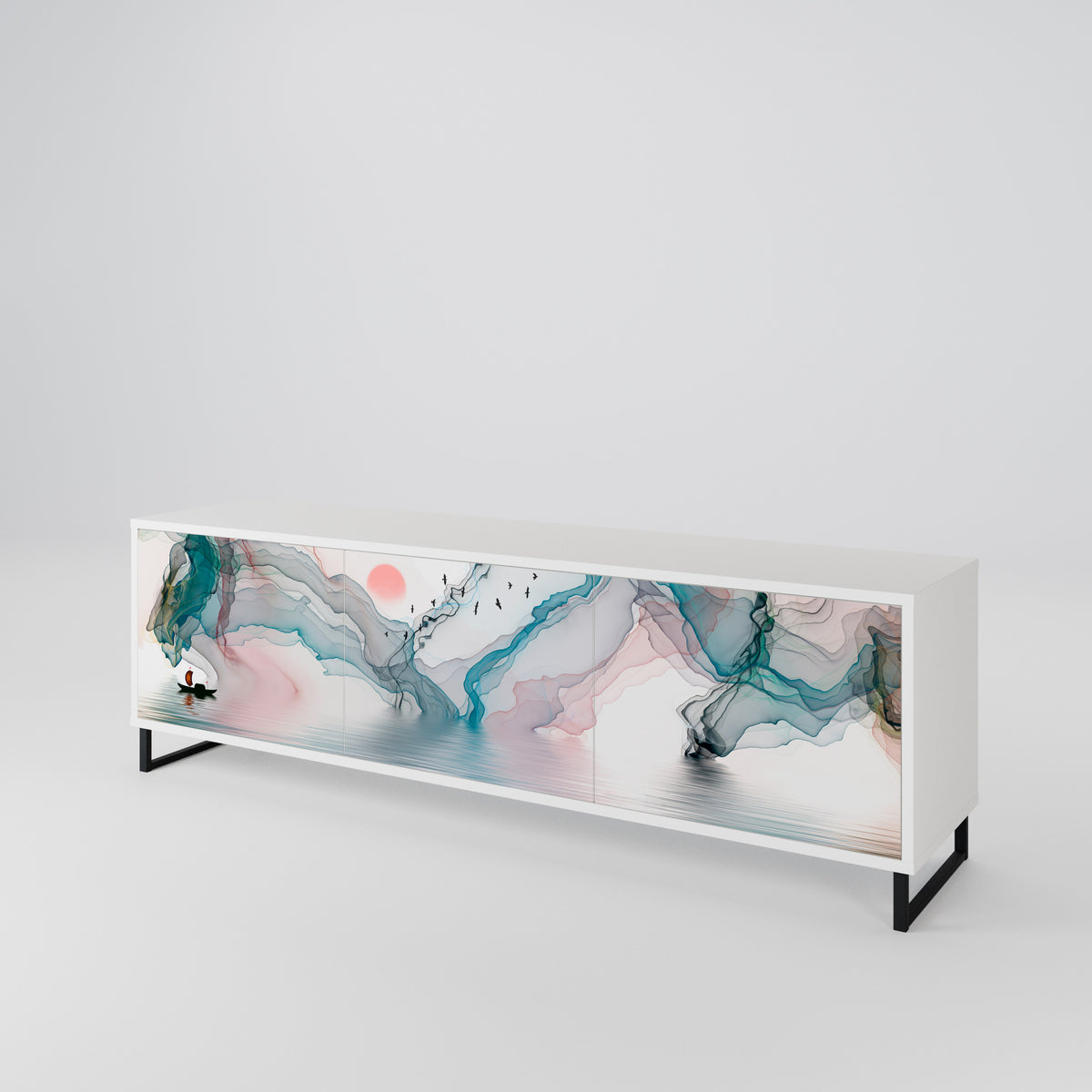 VELVET CROSSING Mueble de TV de 3 Puertas