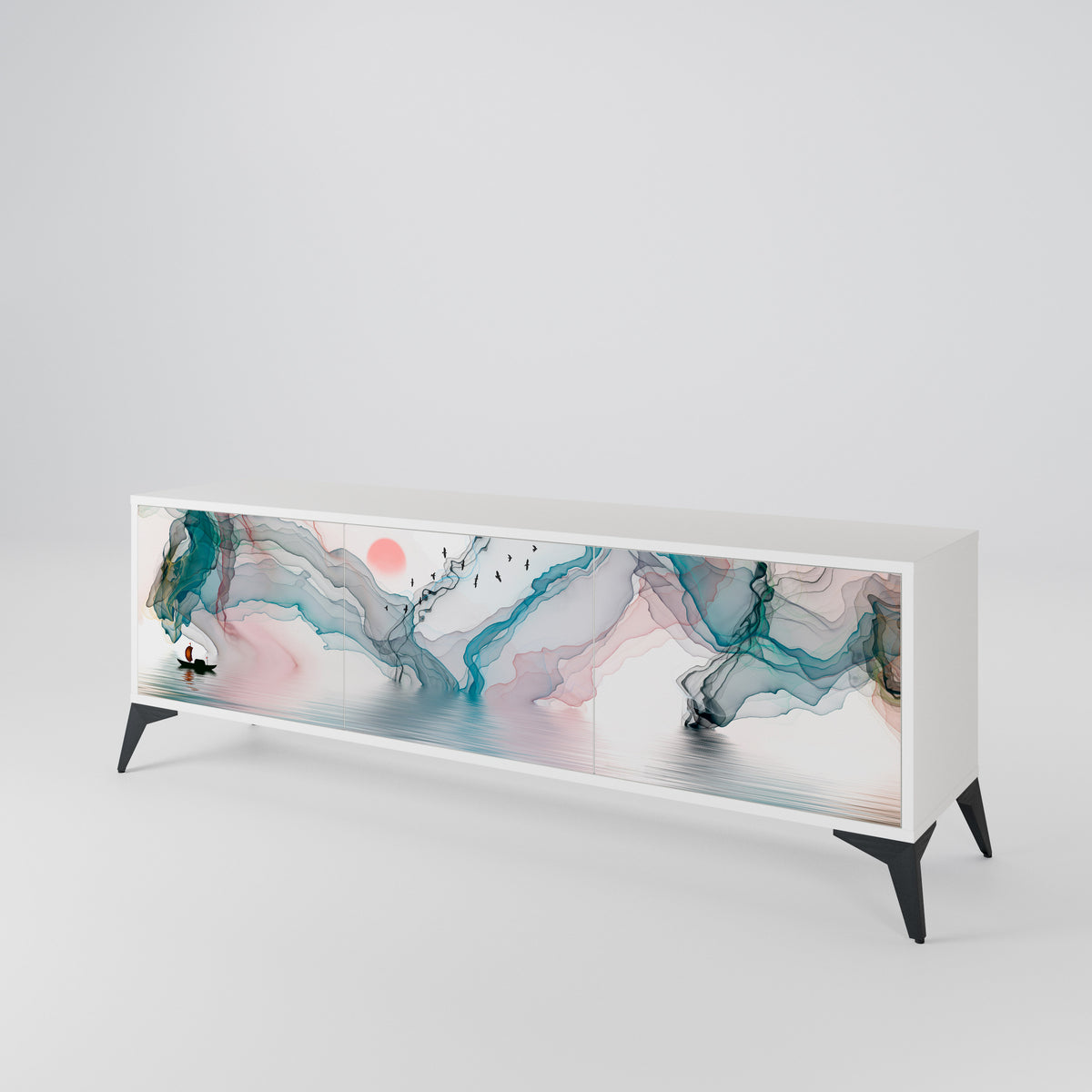 VELVET CROSSING Mueble de TV de 3 Puertas
