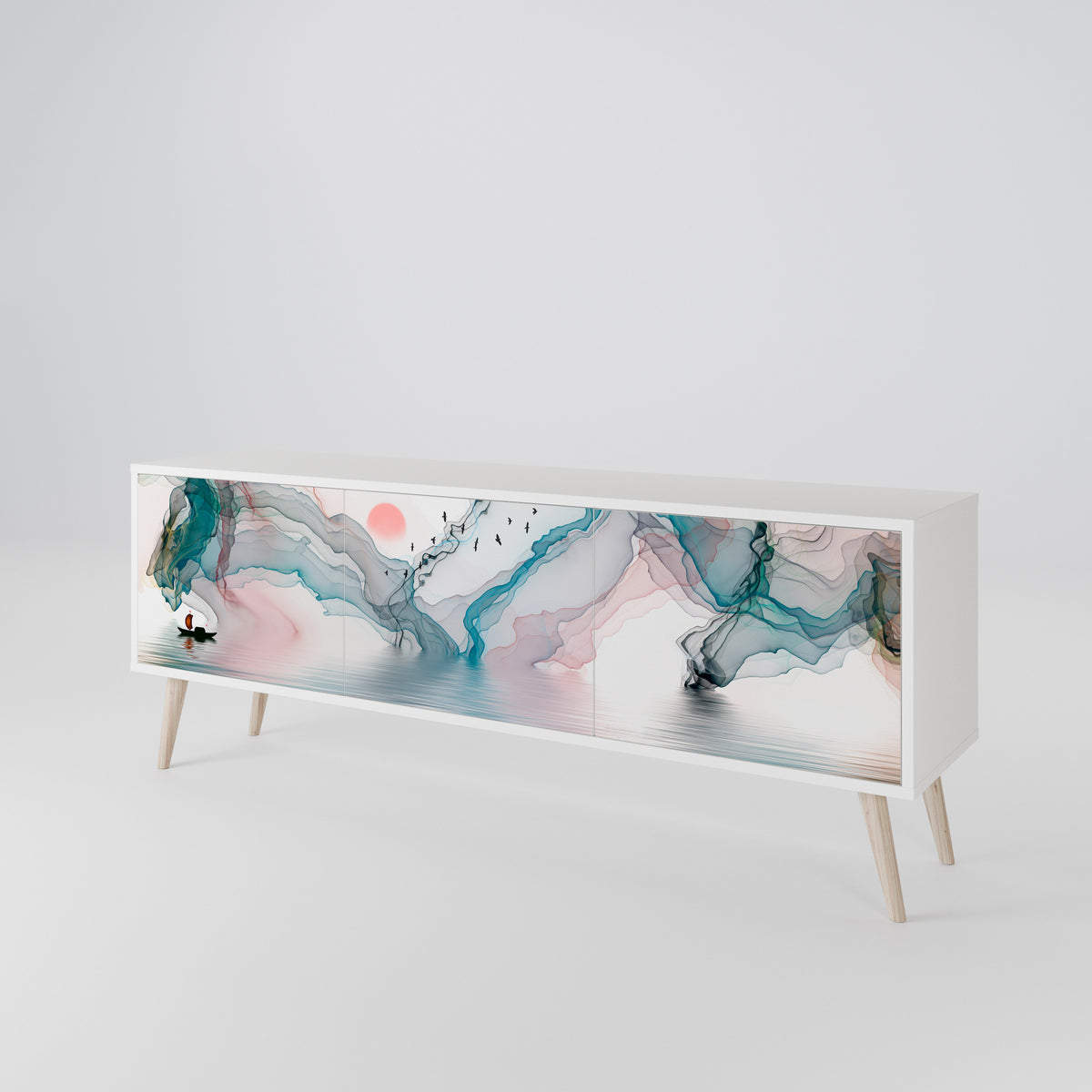 VELVET CROSSING Mueble de TV de 3 Puertas