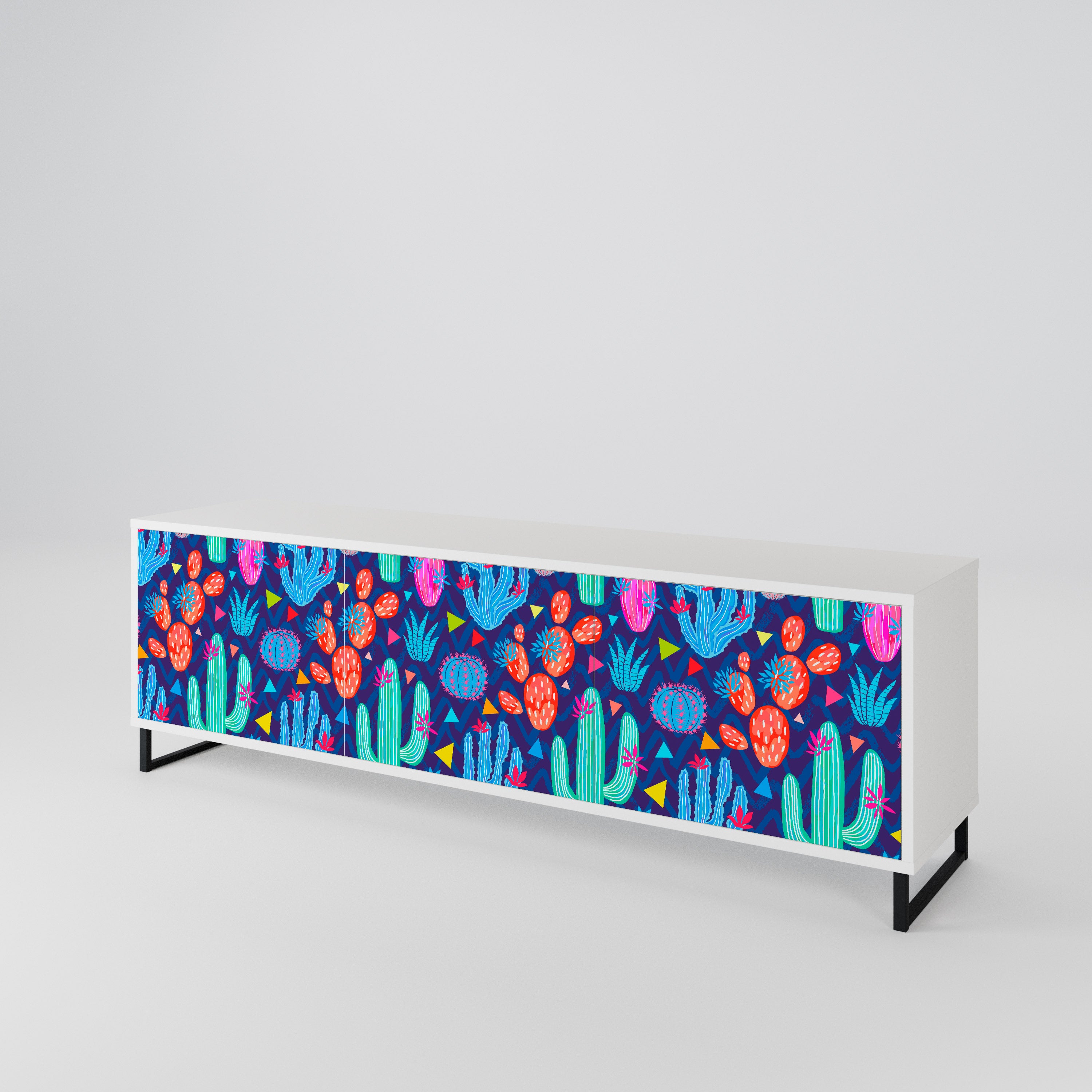 CACTUS VIBES Mueble de TV de 3 Puertas
