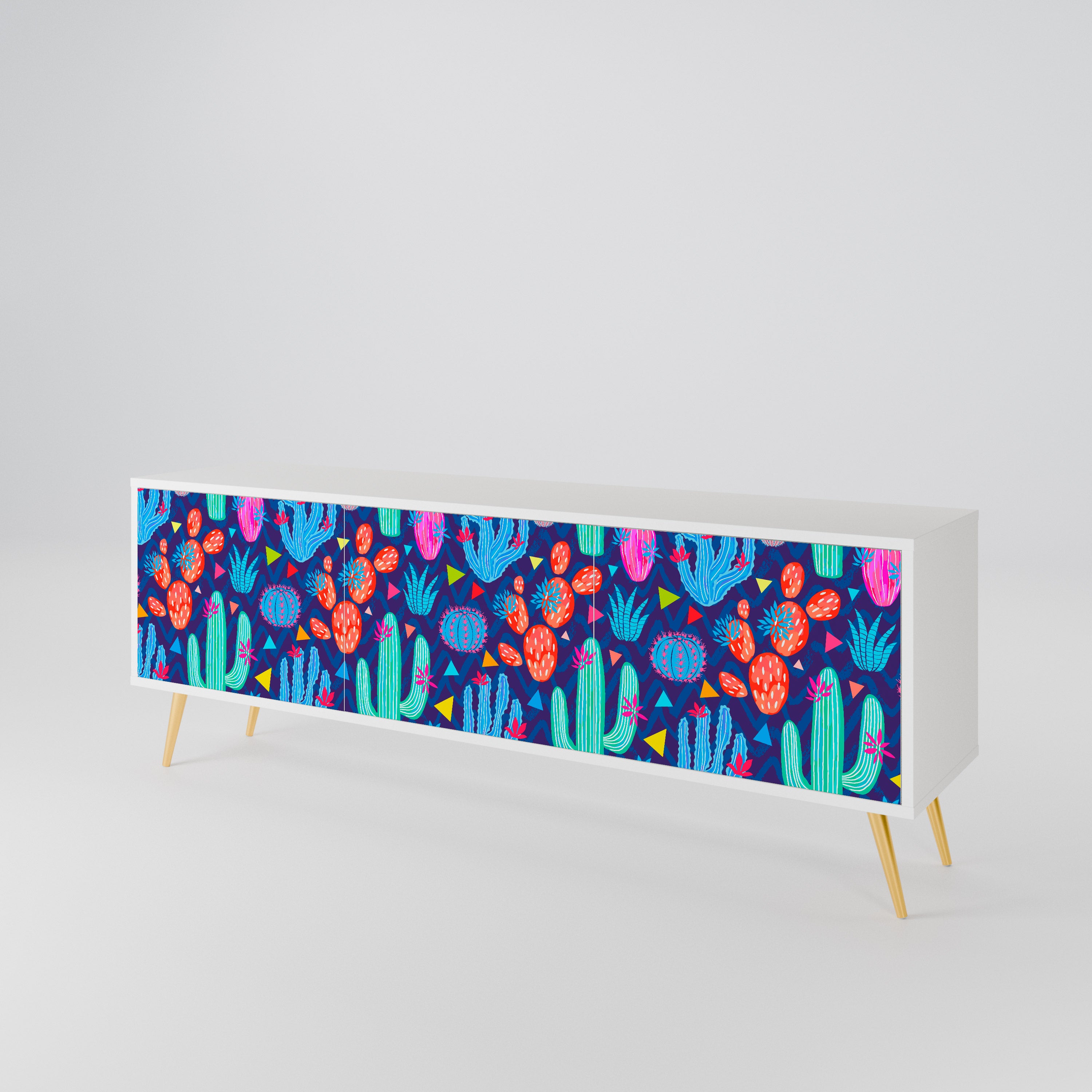 CACTUS VIBES Mueble de TV de 3 Puertas