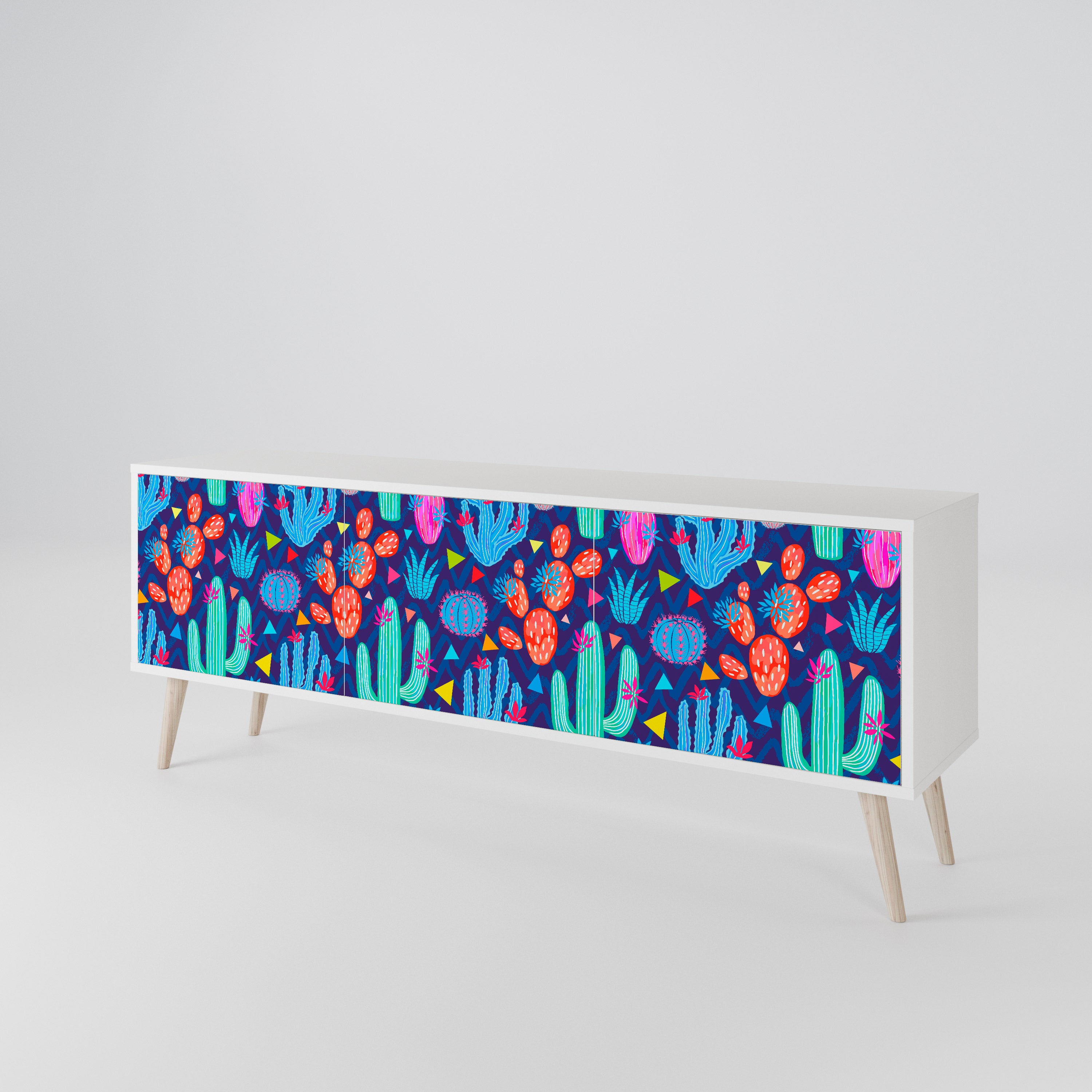 CACTUS VIBES Mueble de TV de 3 Puertas
