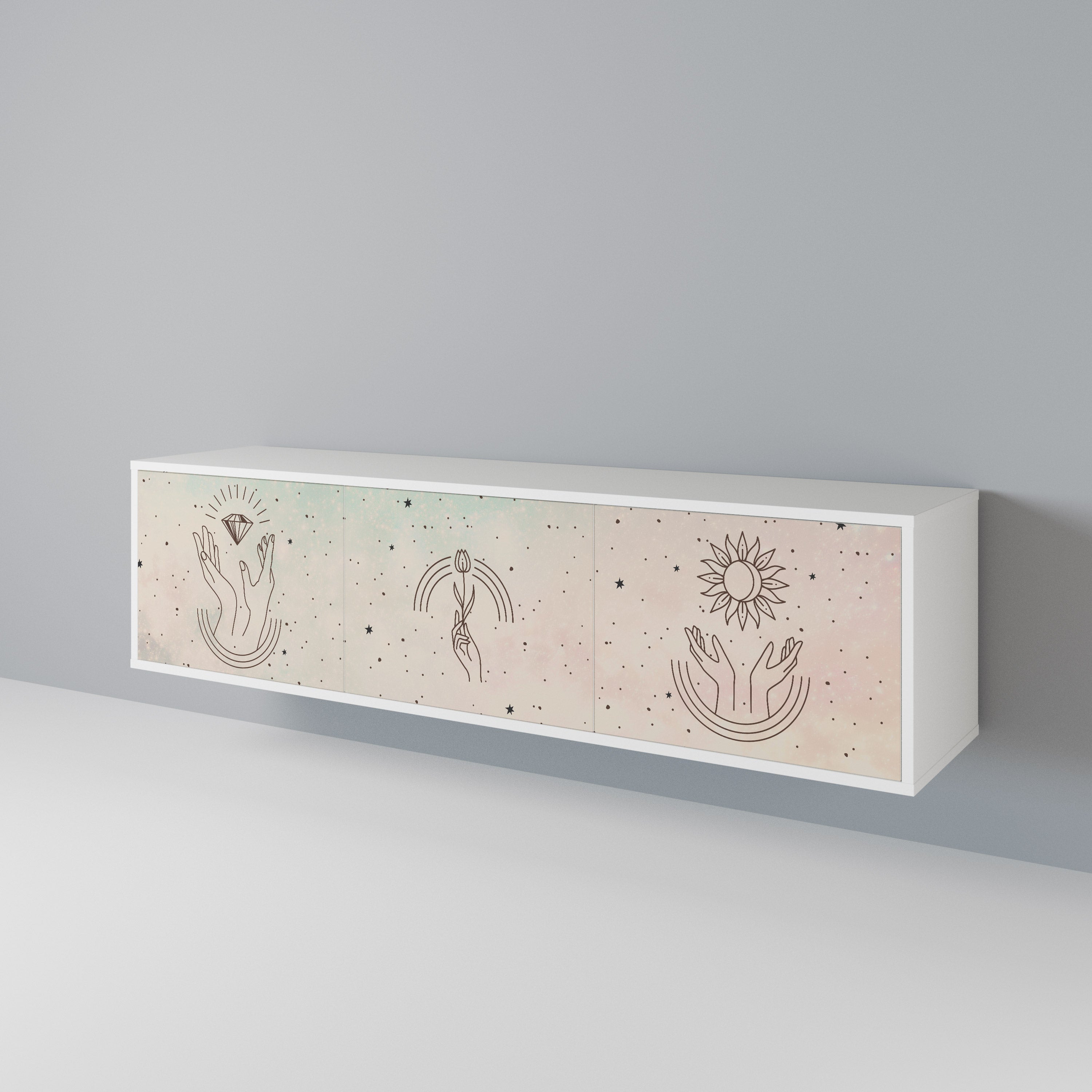 DELICATE BEAUTY Mueble de TV de 3 Puertas