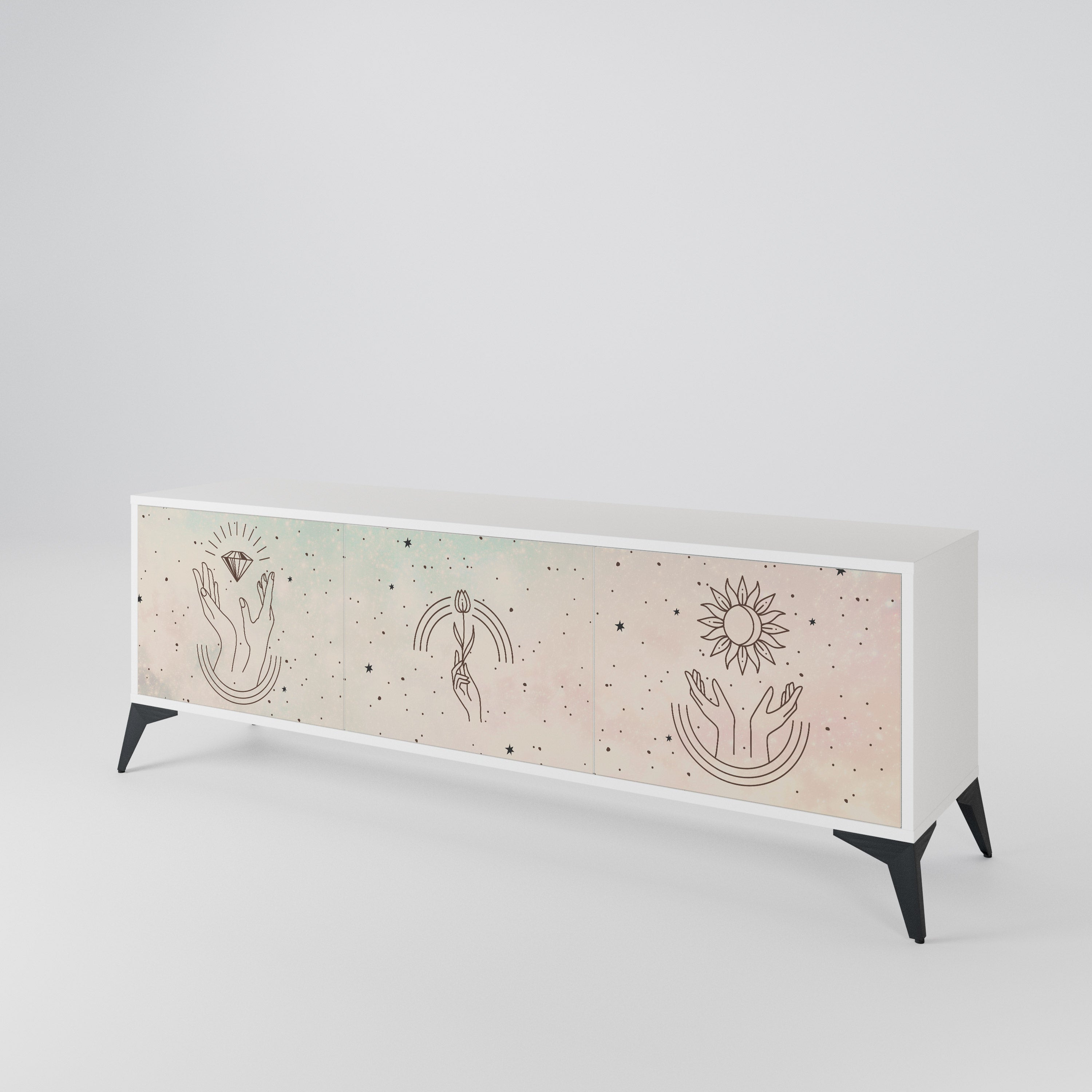 DELICATE BEAUTY Mueble de TV de 3 Puertas