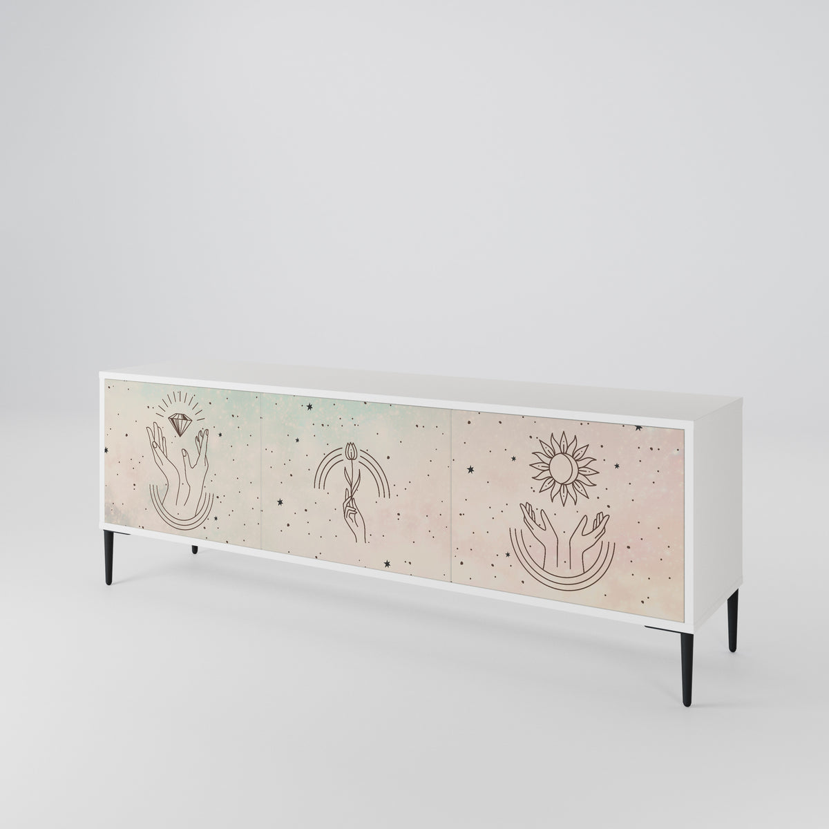 DELICATE BEAUTY Mueble de TV de 3 Puertas