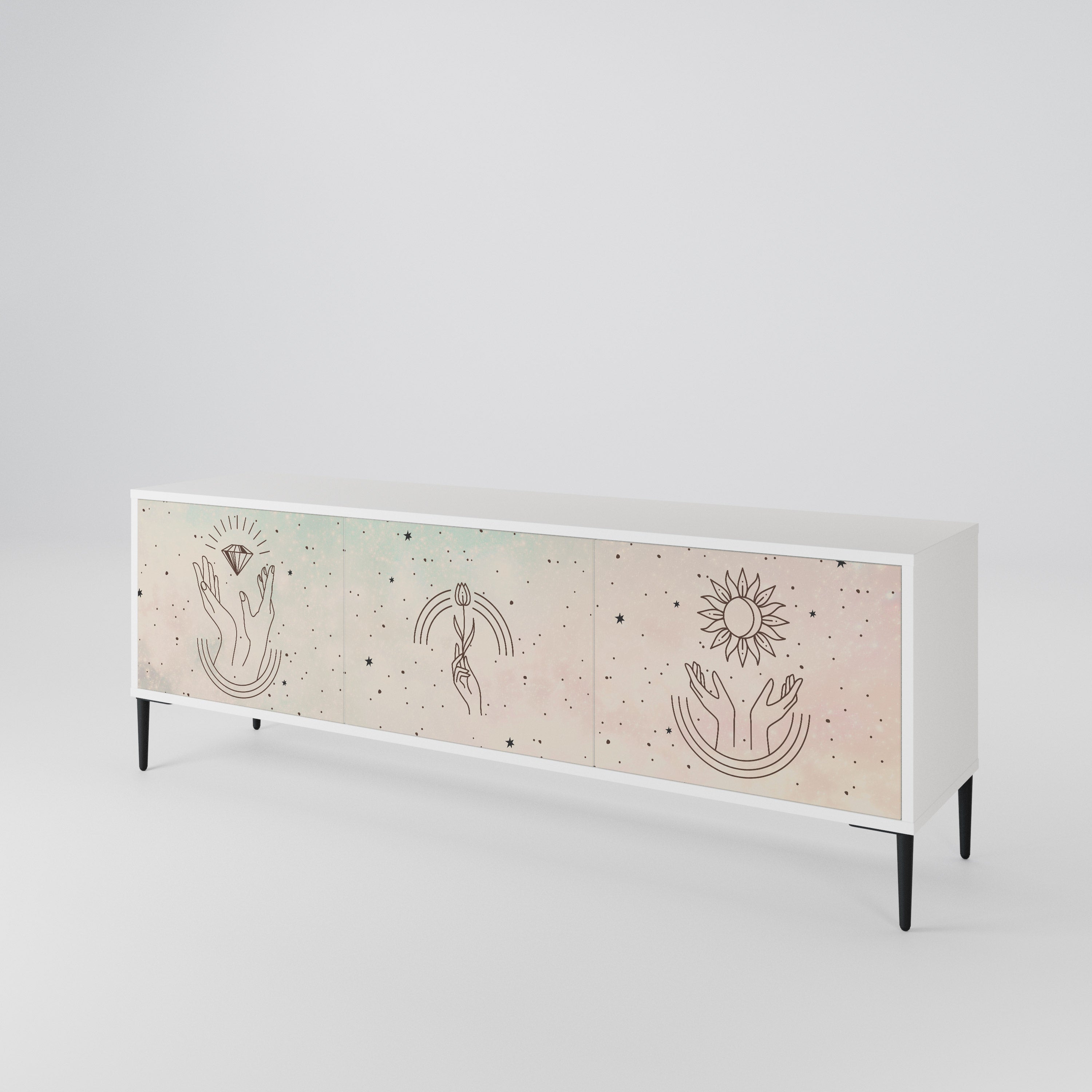 DELICATE BEAUTY Mueble de TV de 3 Puertas