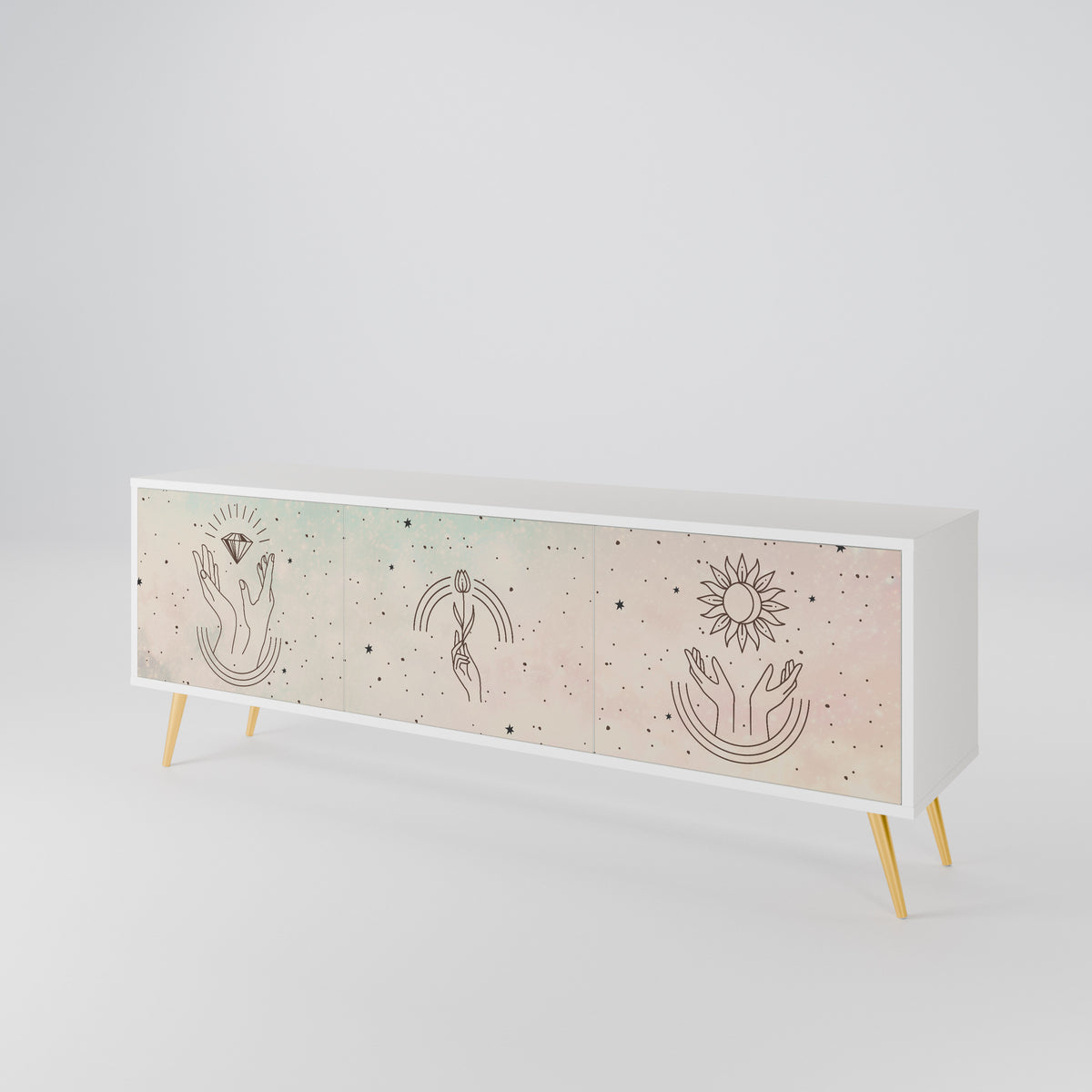 DELICATE BEAUTY Mueble de TV de 3 Puertas