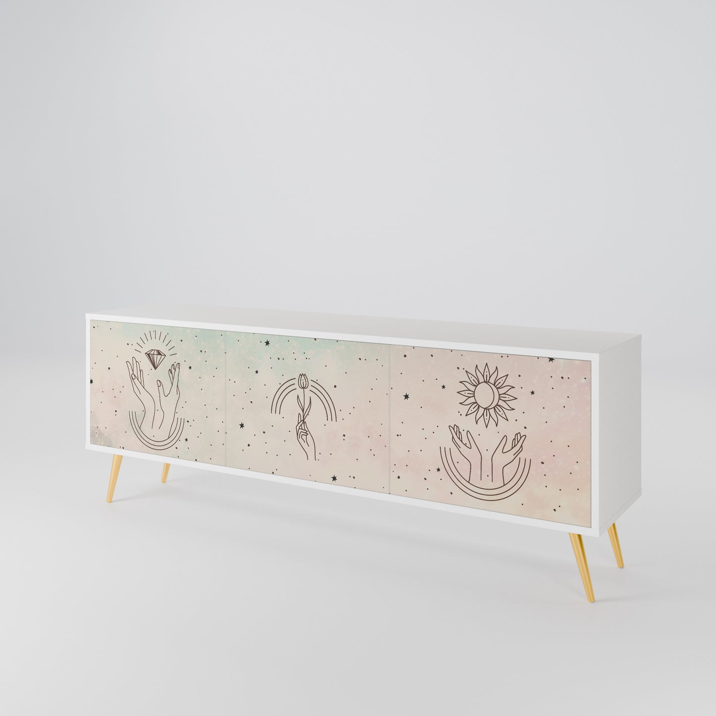 DELICATE BEAUTY Mueble de TV de 3 Puertas