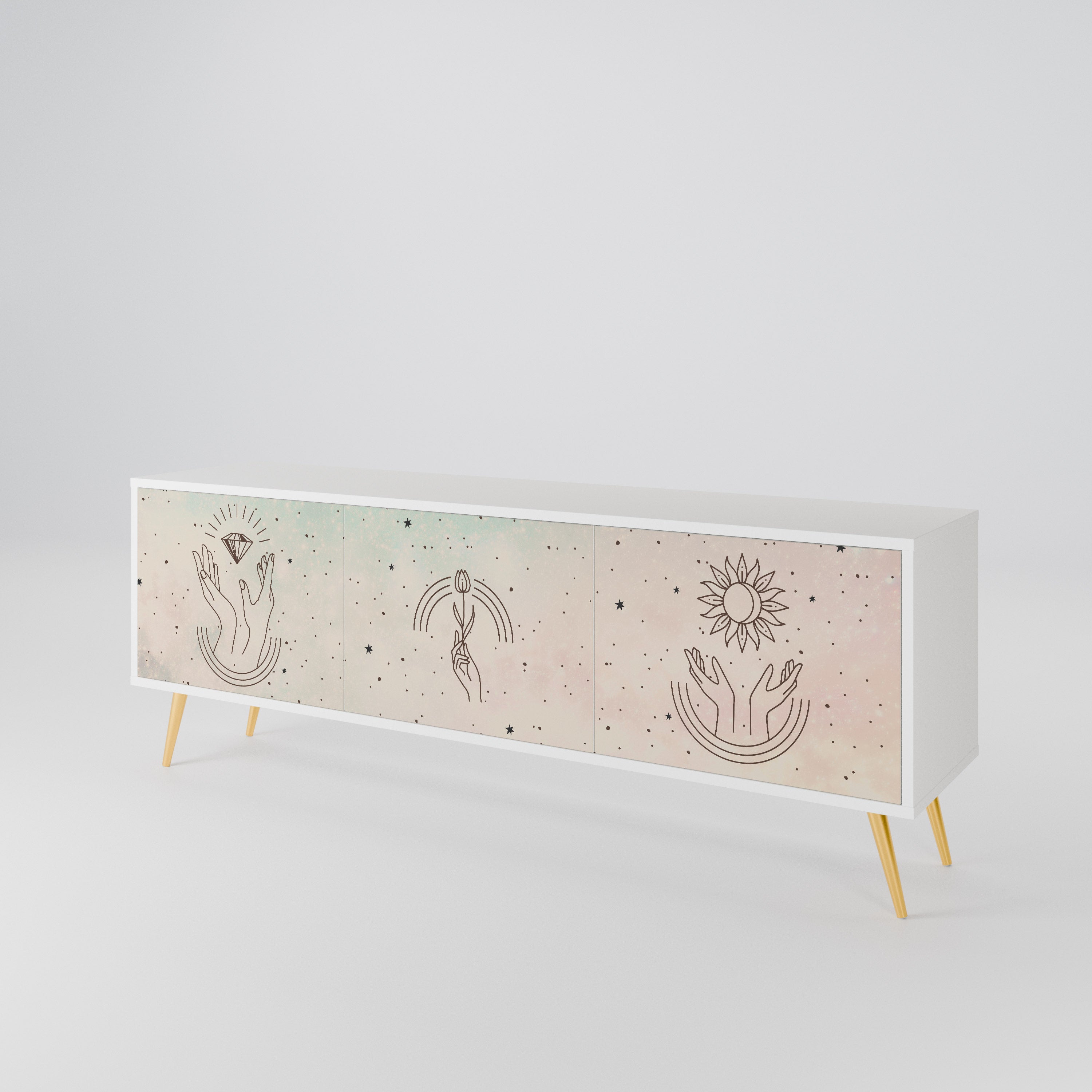 DELICATE BEAUTY Mueble de TV de 3 Puertas