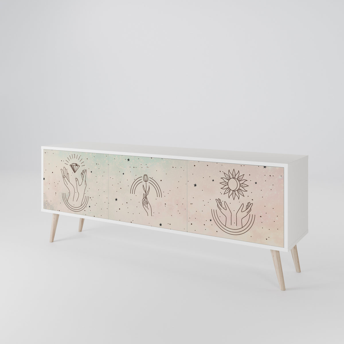 DELICATE BEAUTY Mueble de TV de 3 Puertas
