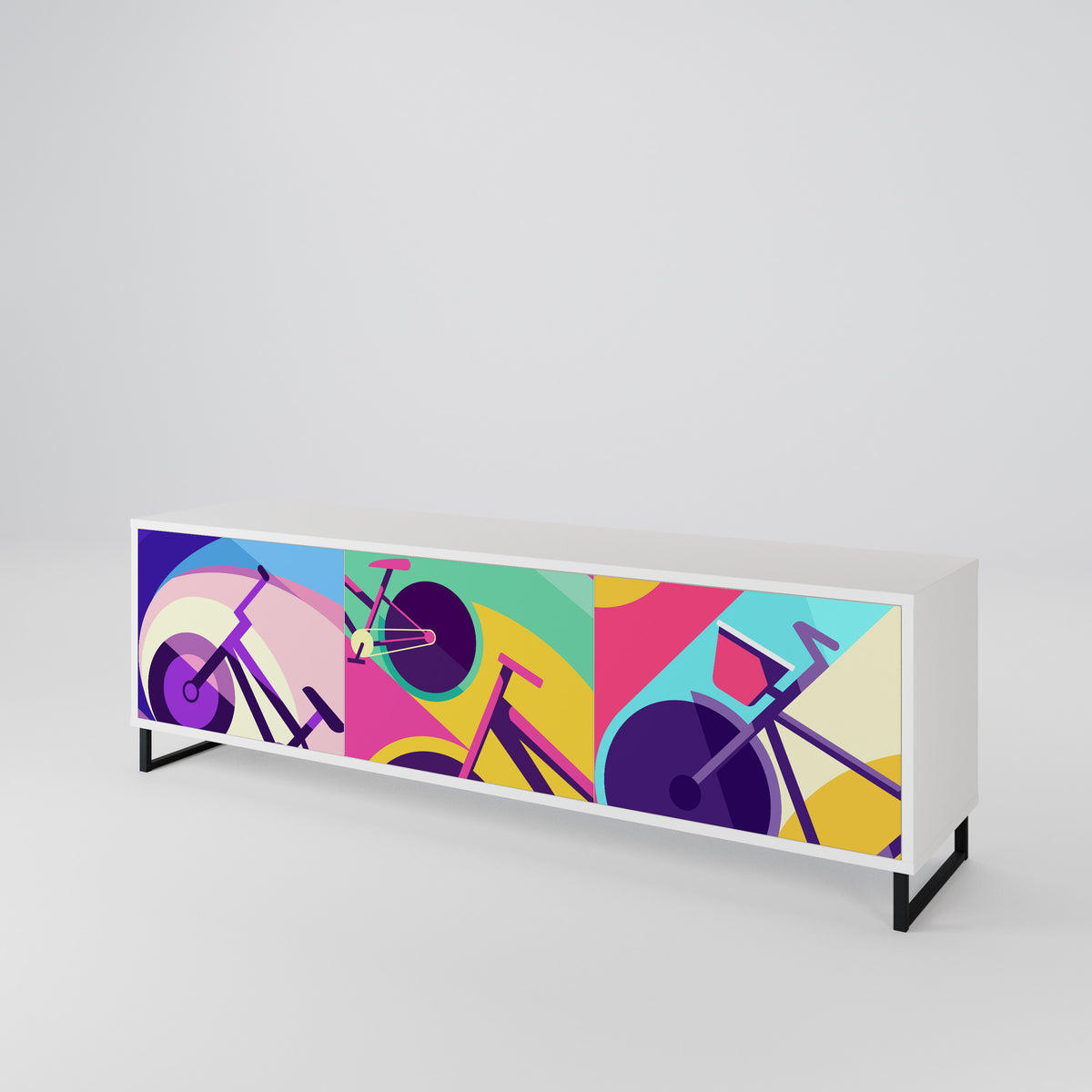 BIKE DREAMS Mueble de TV de 3 Puertas