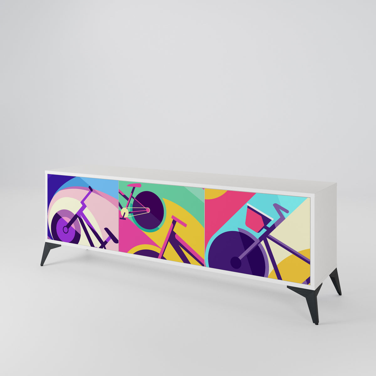 BIKE DREAMS Mueble de TV de 3 Puertas