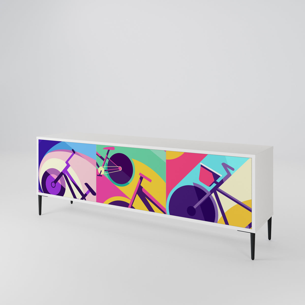 BIKE DREAMS Mueble de TV de 3 Puertas