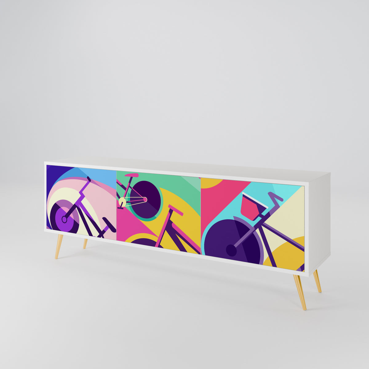BIKE DREAMS Mueble de TV de 3 Puertas