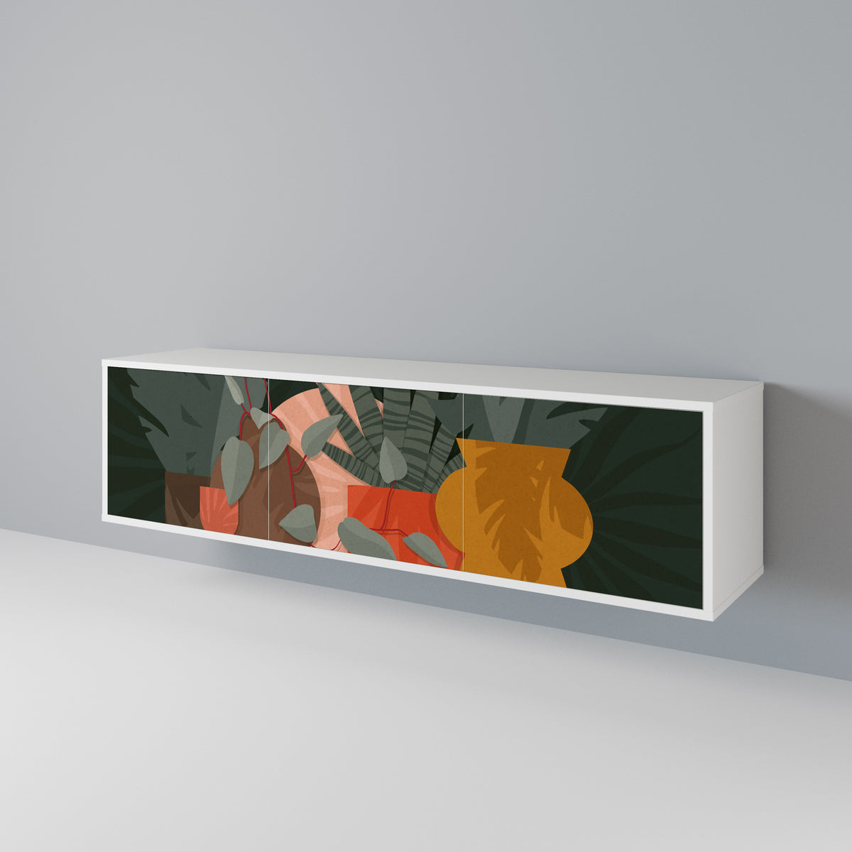 TROPICAL COMPOSITION Mueble de TV de 3 Puertas