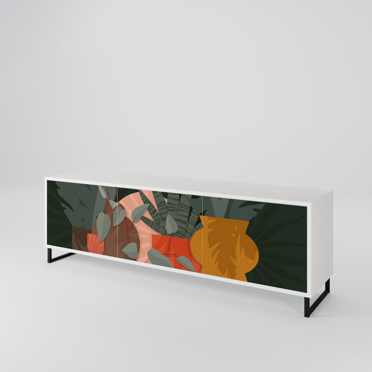 TROPICAL COMPOSITION Mueble de TV de 3 Puertas