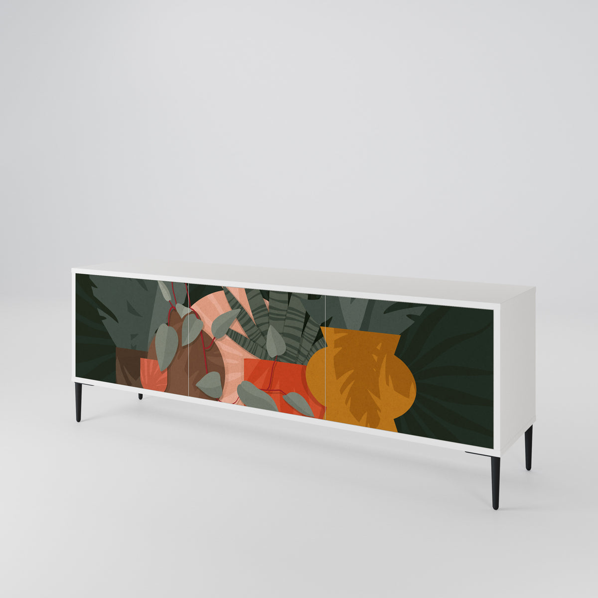 TROPICAL COMPOSITION Mueble de TV de 3 Puertas