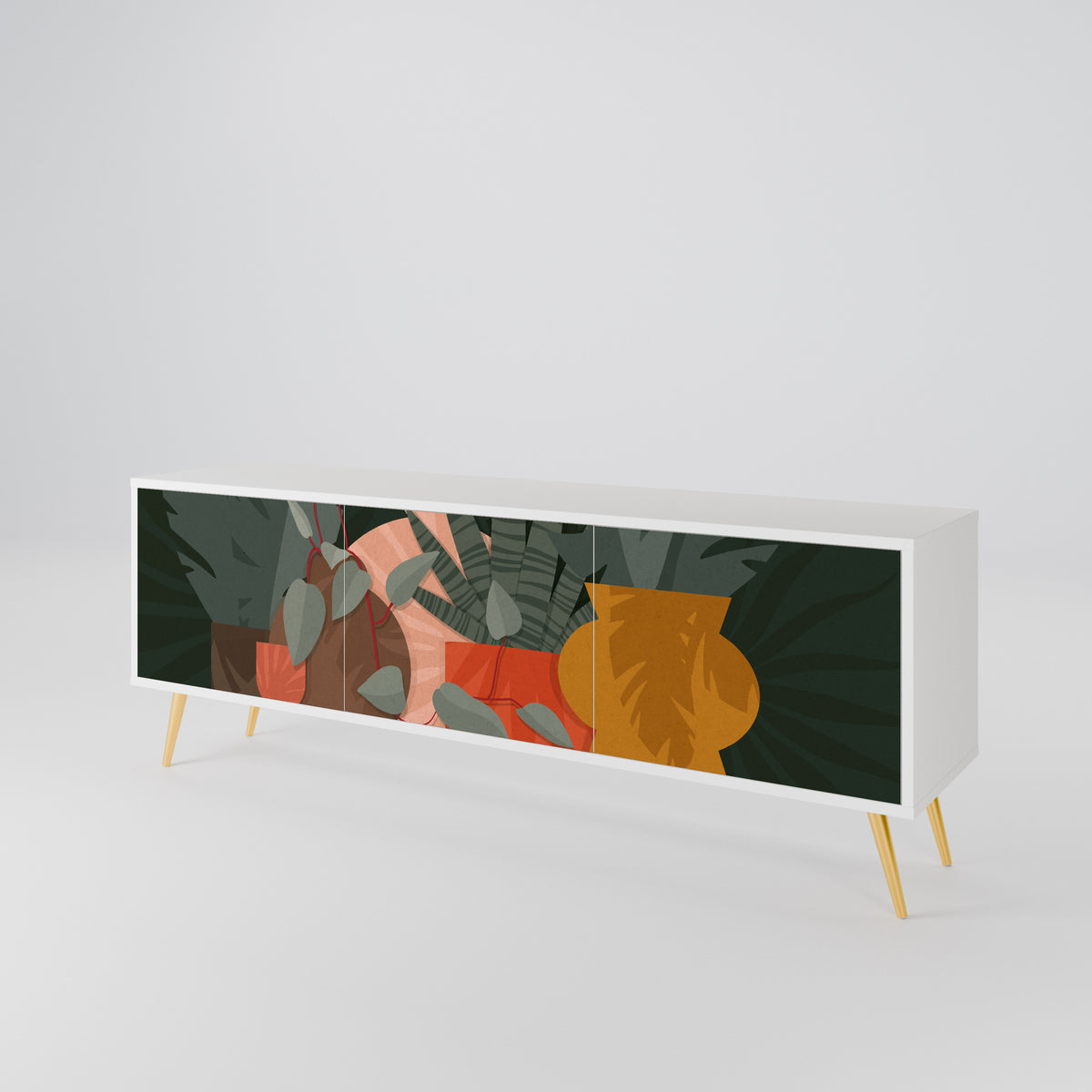 TROPICAL COMPOSITION Mueble de TV de 3 Puertas