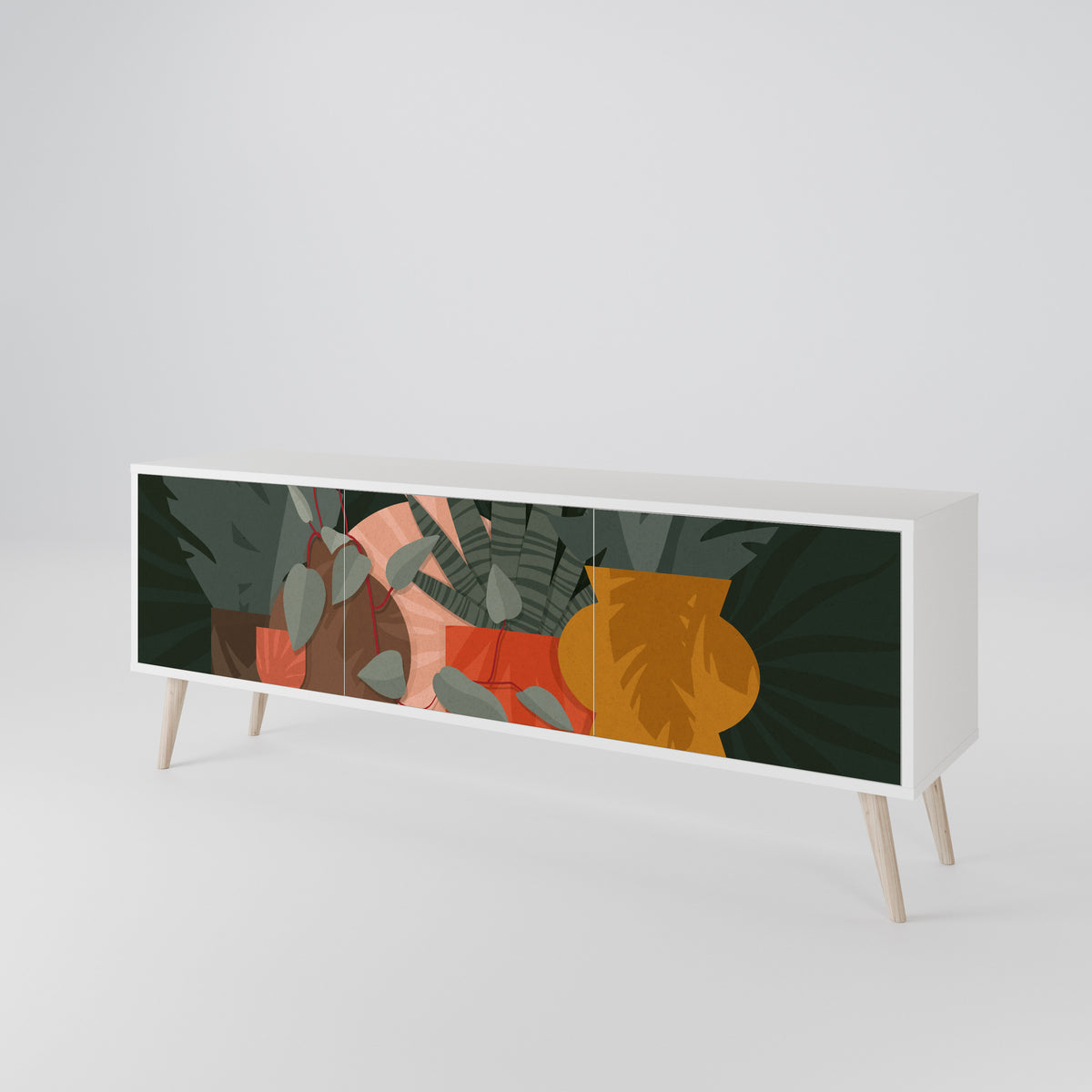TROPICAL COMPOSITION Mueble de TV de 3 Puertas