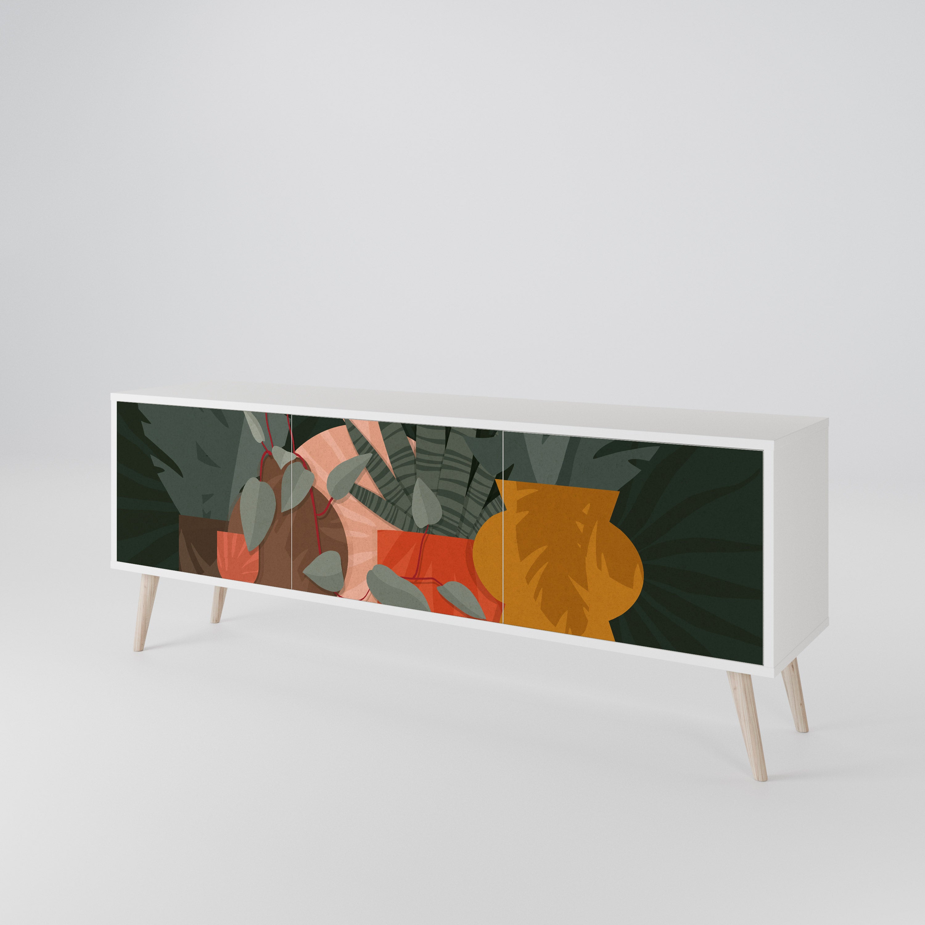 TROPICAL COMPOSITION 3-Door TV Cabinet