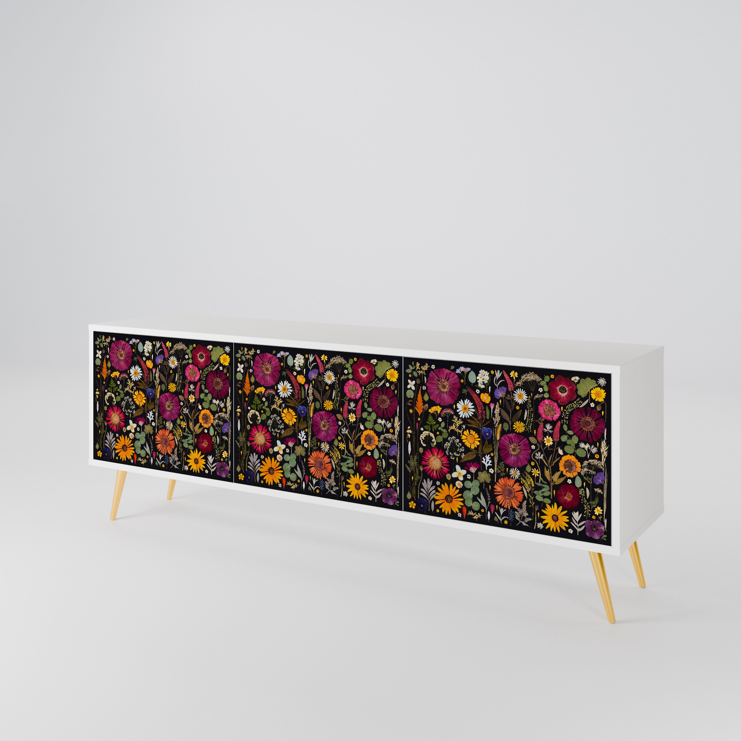 MIDNIGHT GARDEN Mueble de TV de 3 Puertas