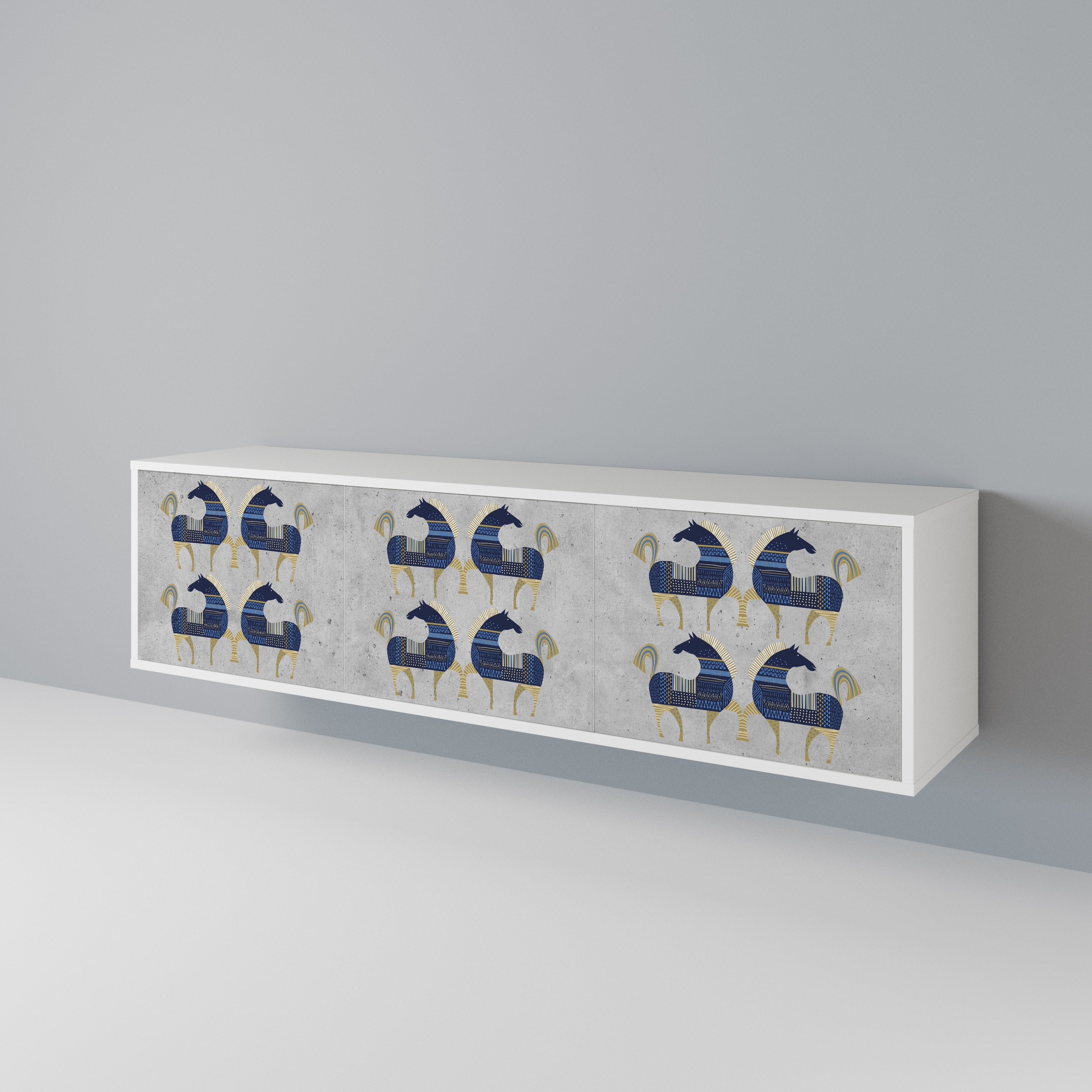 MAJESTIC STEED Mueble de TV de 3 Puertas