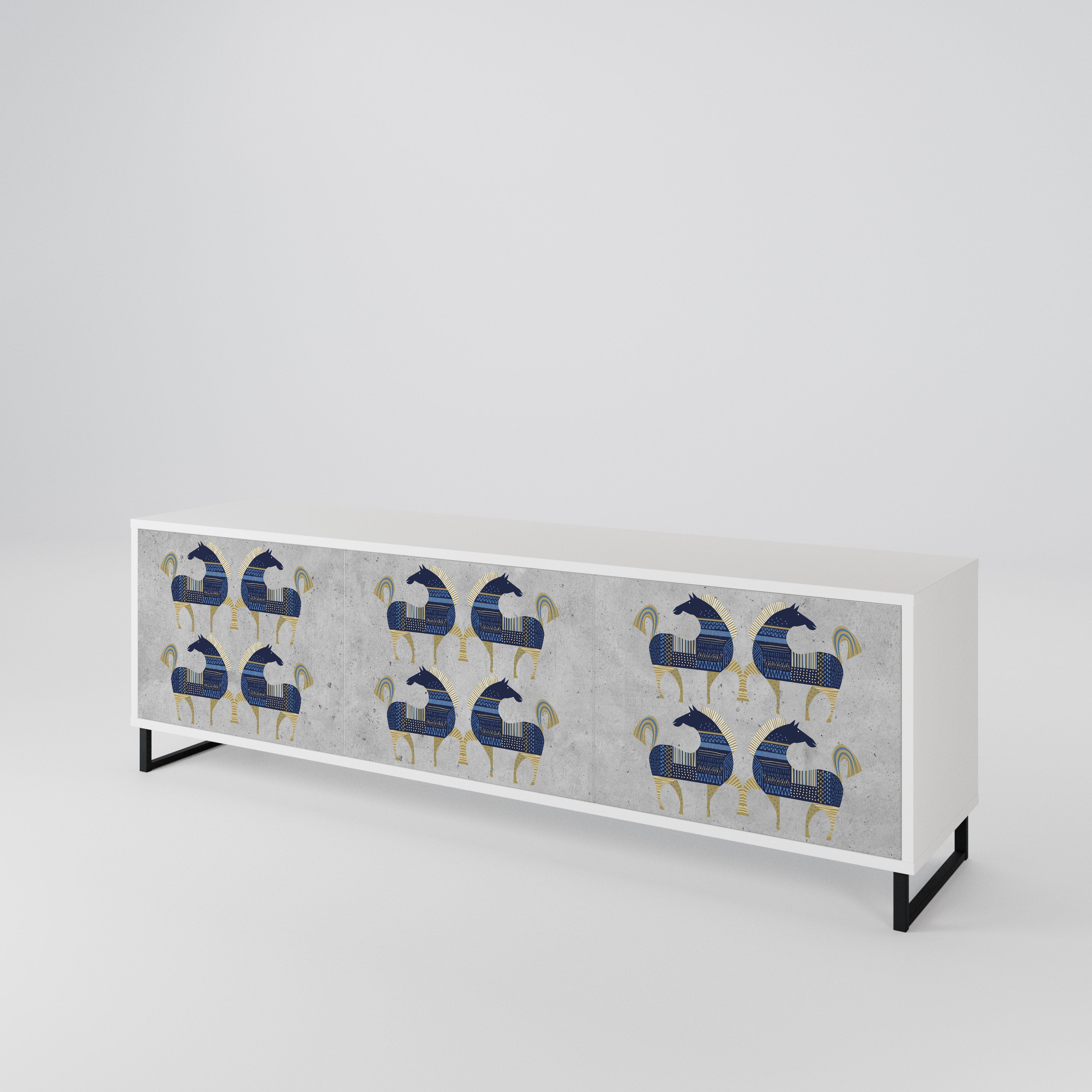 MAJESTIC STEED Mueble de TV de 3 Puertas