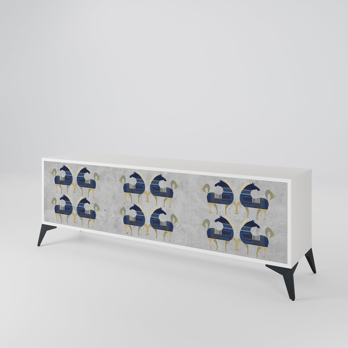 MAJESTIC STEED Mueble de TV de 3 Puertas