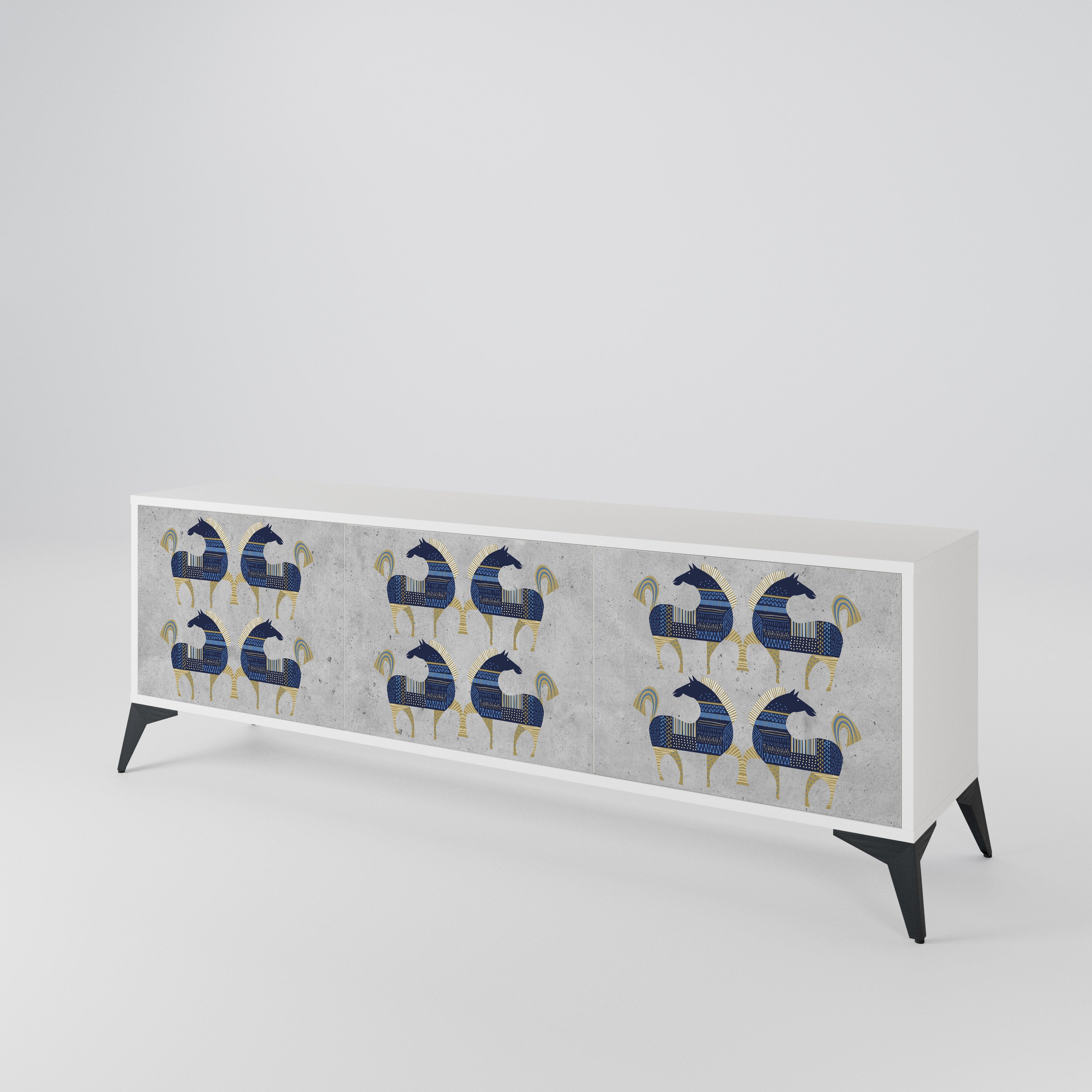 MAJESTIC STEED Mueble de TV de 3 Puertas